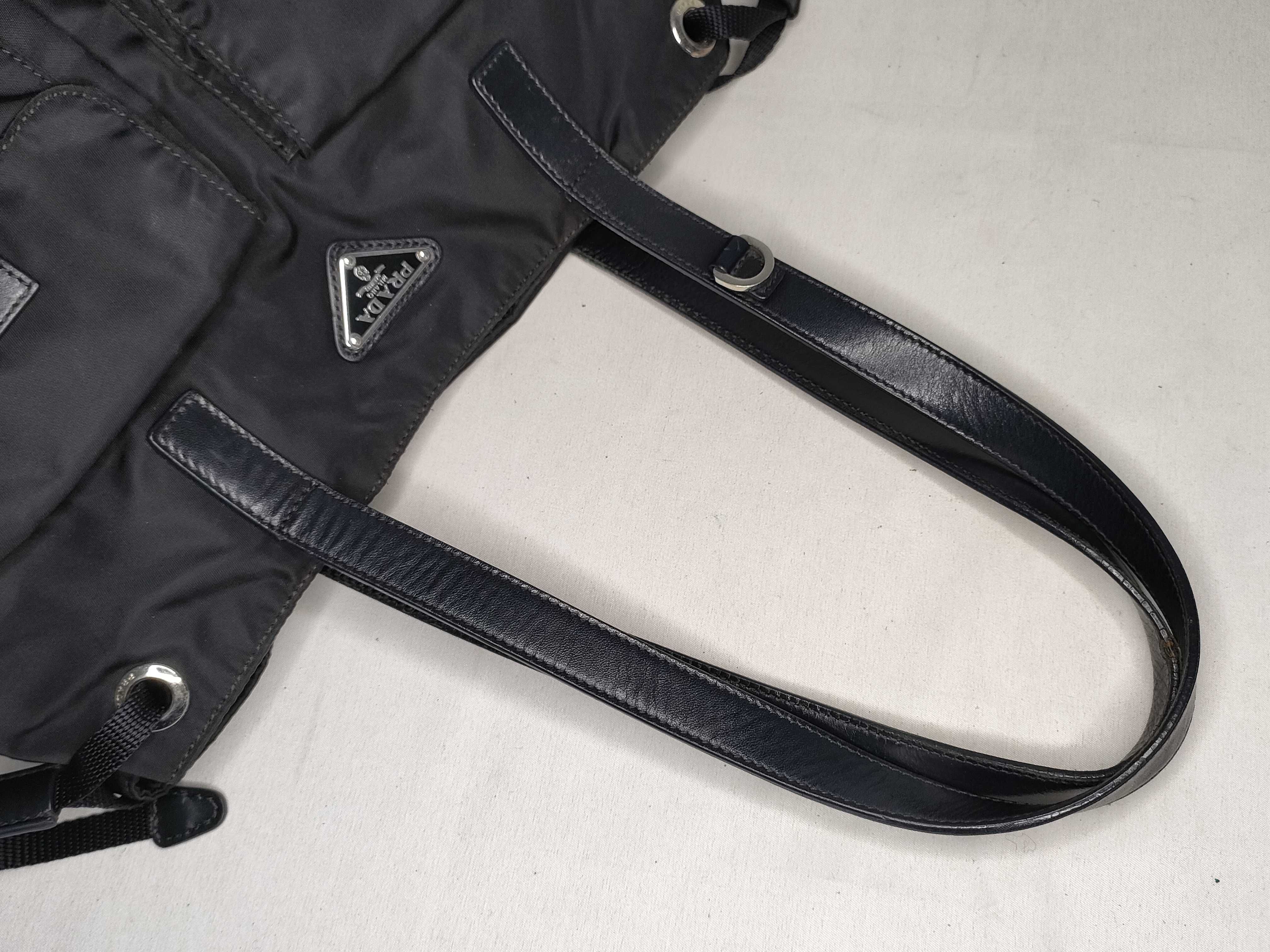 Nylon Prada Nylon x Leather Mini Boston Handbag Black Handbag — view 3