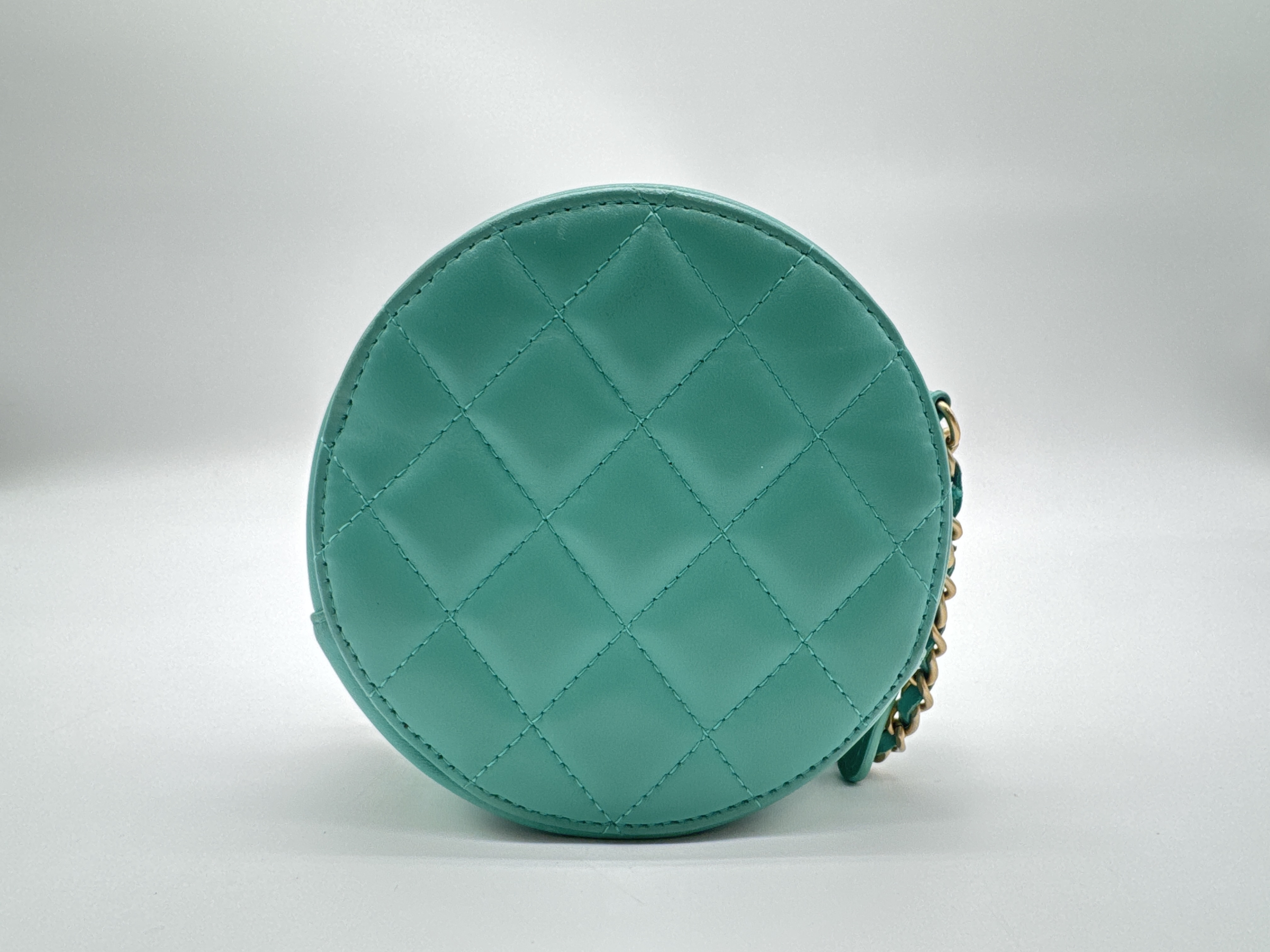 Lambskin Round Matelassé Shoulder Bag — view 2