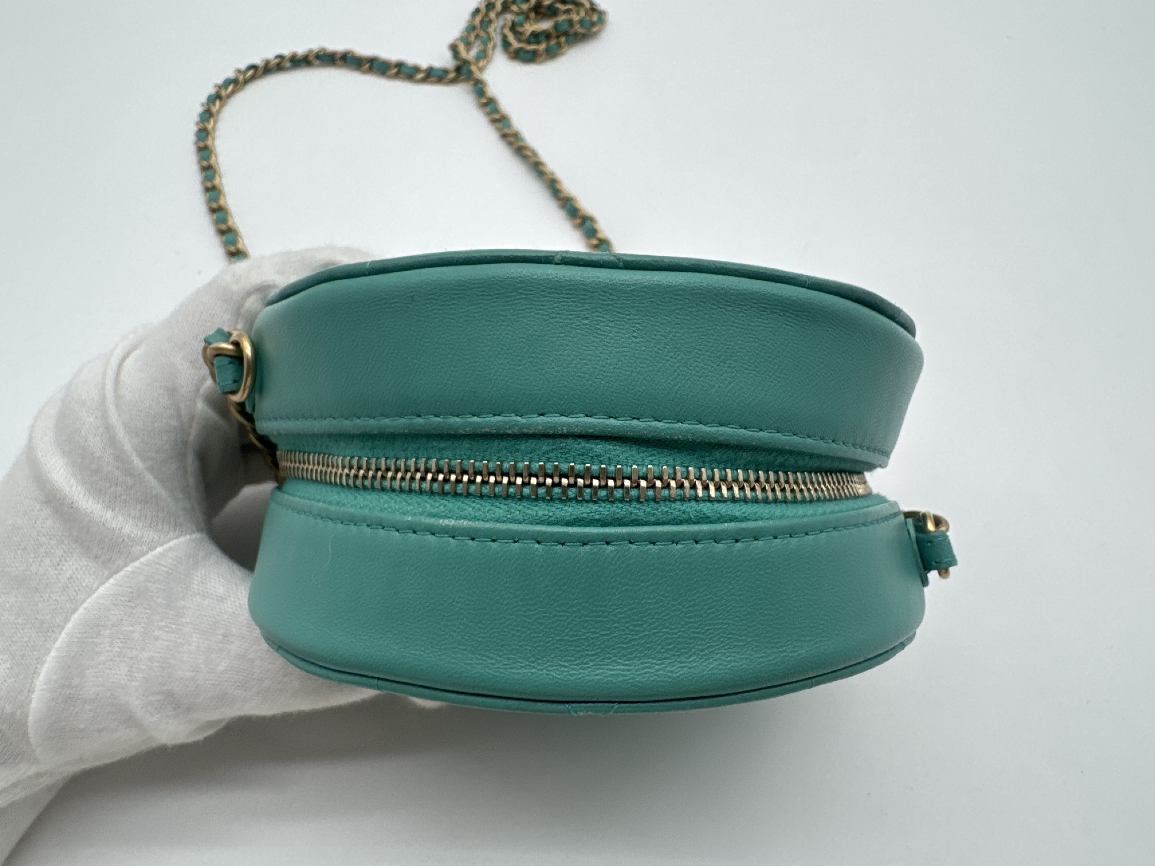 Lambskin Round Matelassé Shoulder Bag — view 5