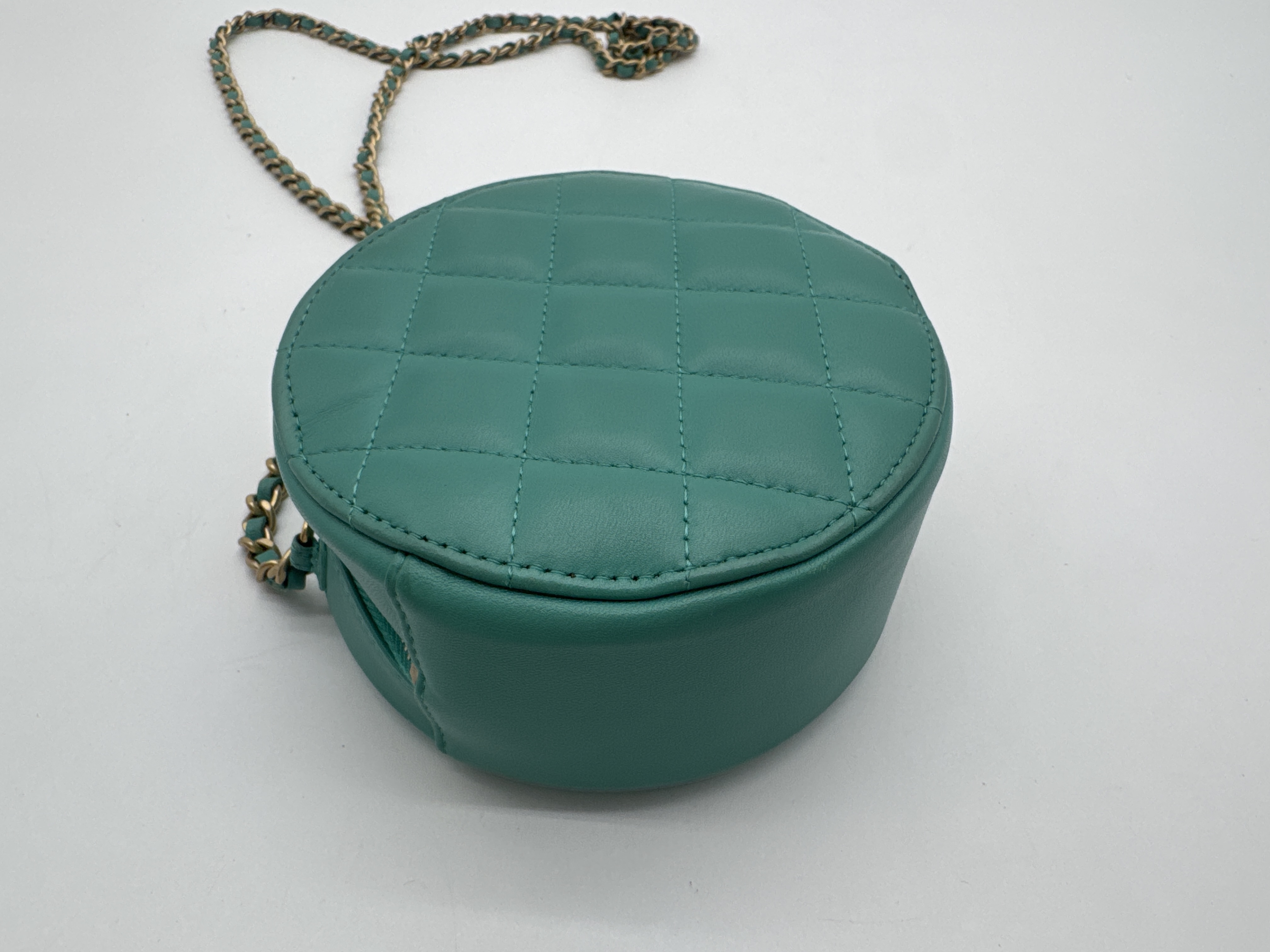 Lambskin Round Matelassé Shoulder Bag — view 7