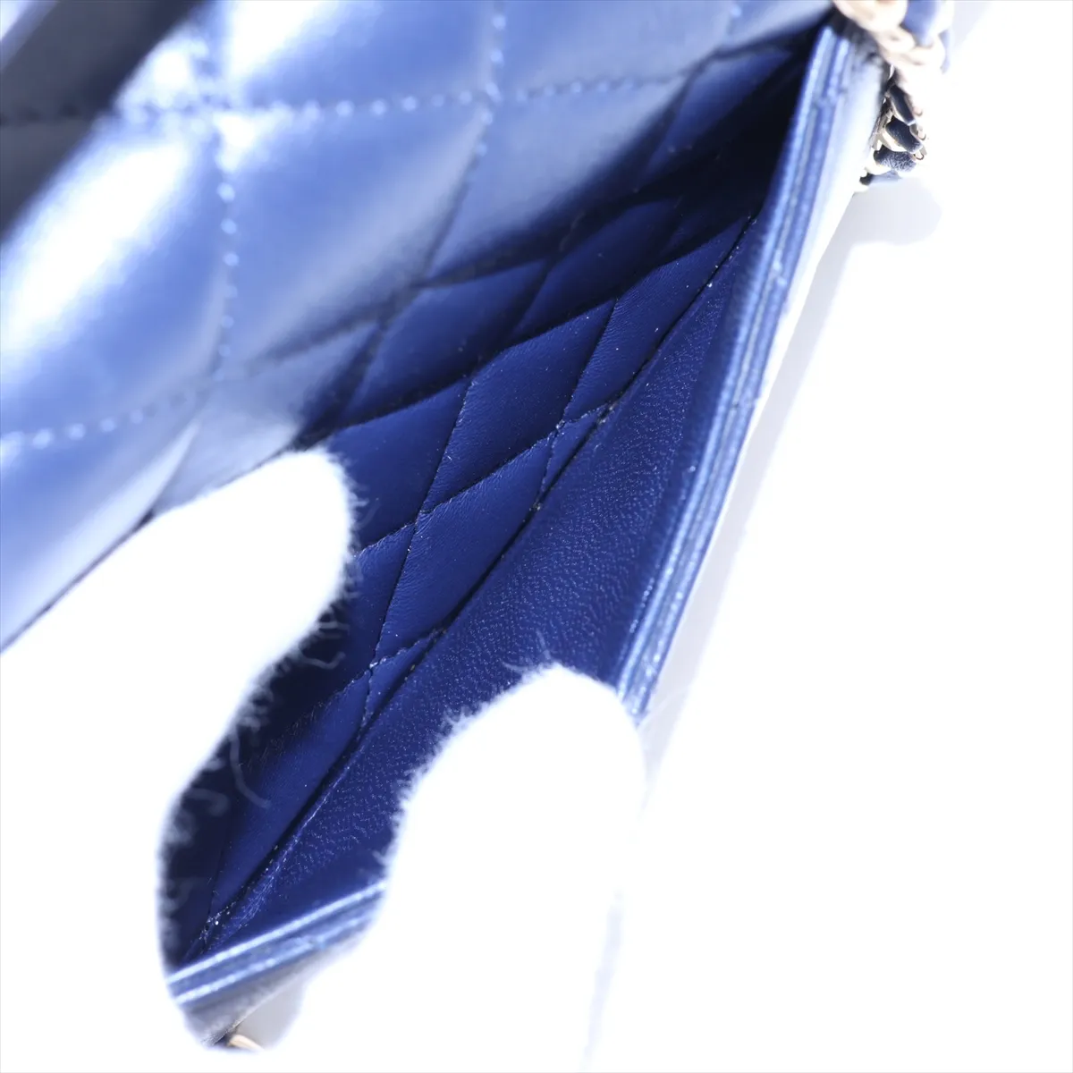 [Individually packaged] Chanel Matelassé Lambskin 2-Way Handbag, Top Handle, Navy, Gold Hardware, A9H832T8, Random Plate — view 11