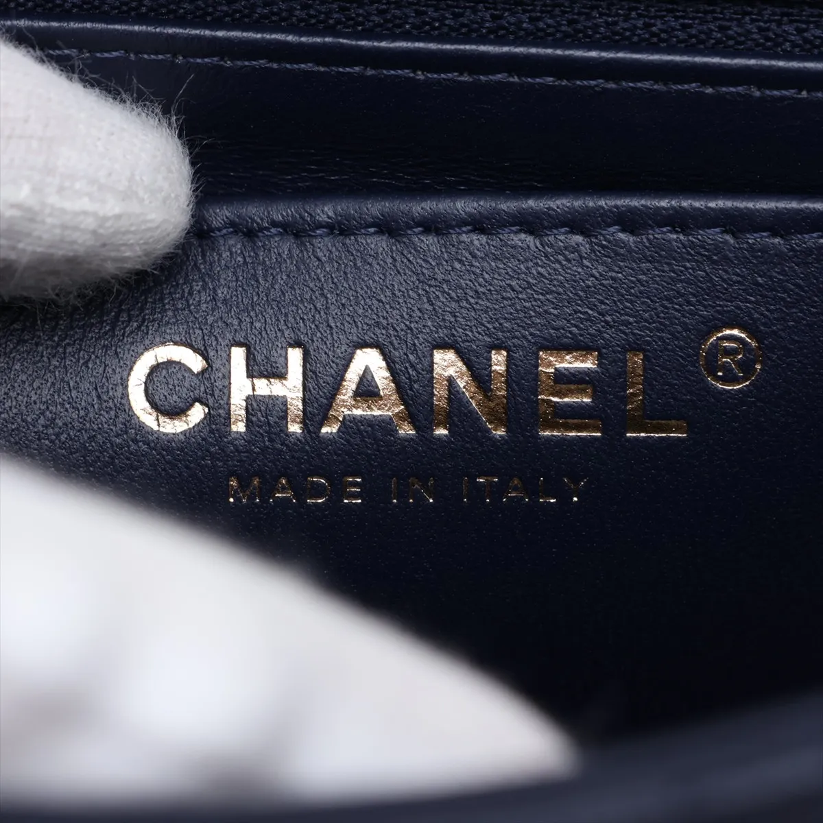 [Individually packaged] Chanel Matelassé Lambskin 2-Way Handbag, Top Handle, Navy, Gold Hardware, A9H832T8, Random Plate — view 12
