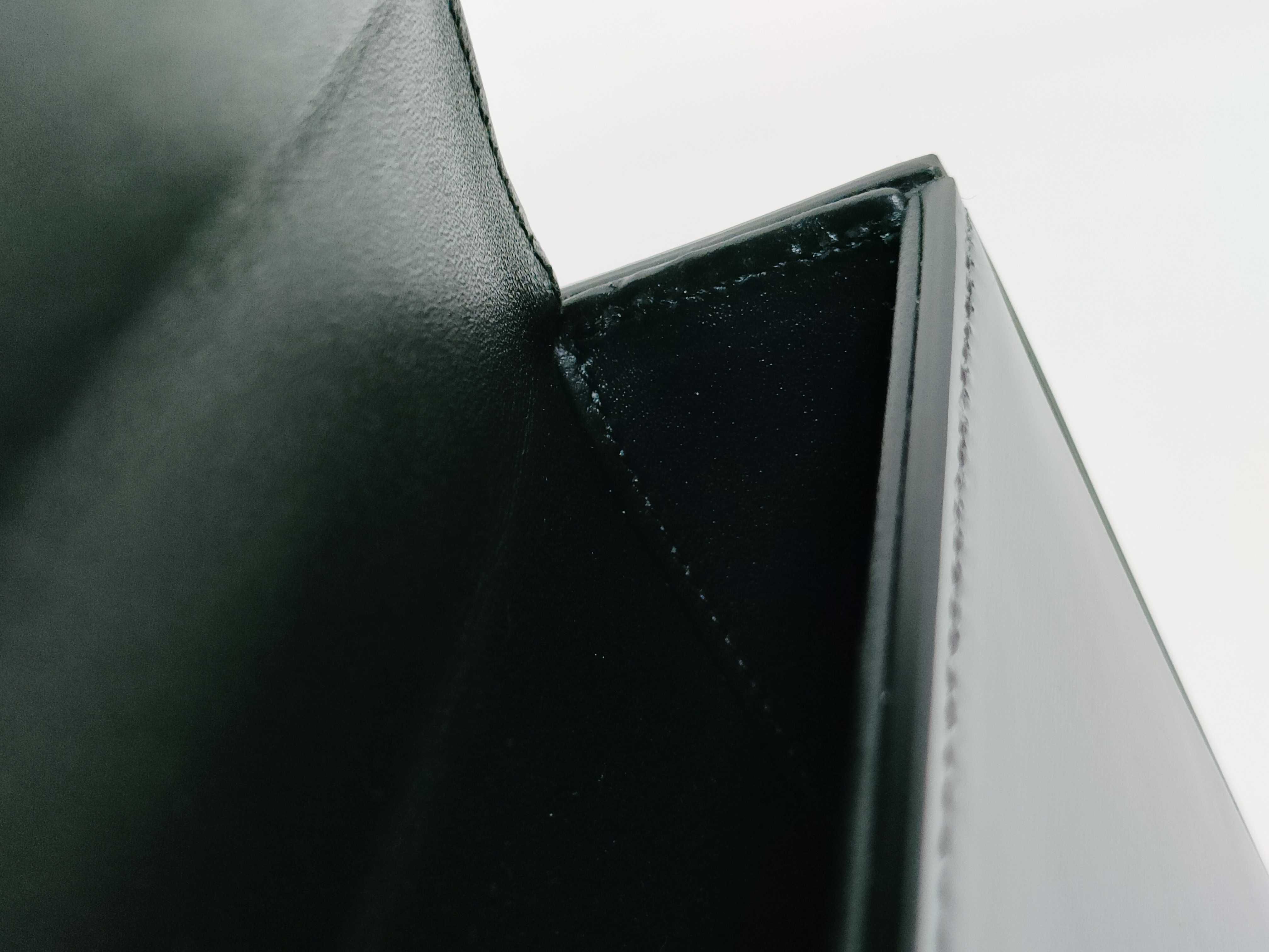 Triomphe Chain Shoulder Bag, Black with Silver Hardware, Polished Calfskin Leather. — view 9