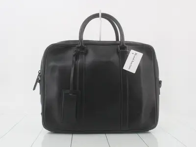 Leather business bag, black