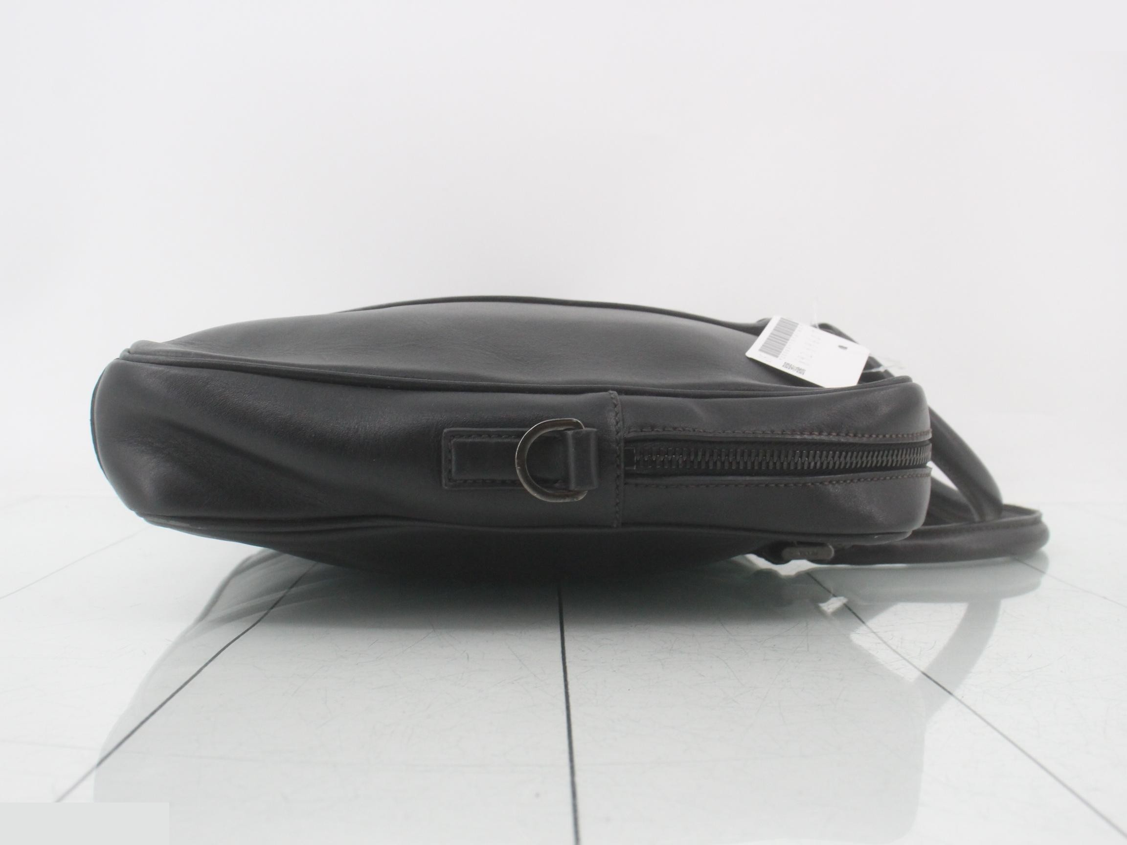 Leather business bag, black — view 3