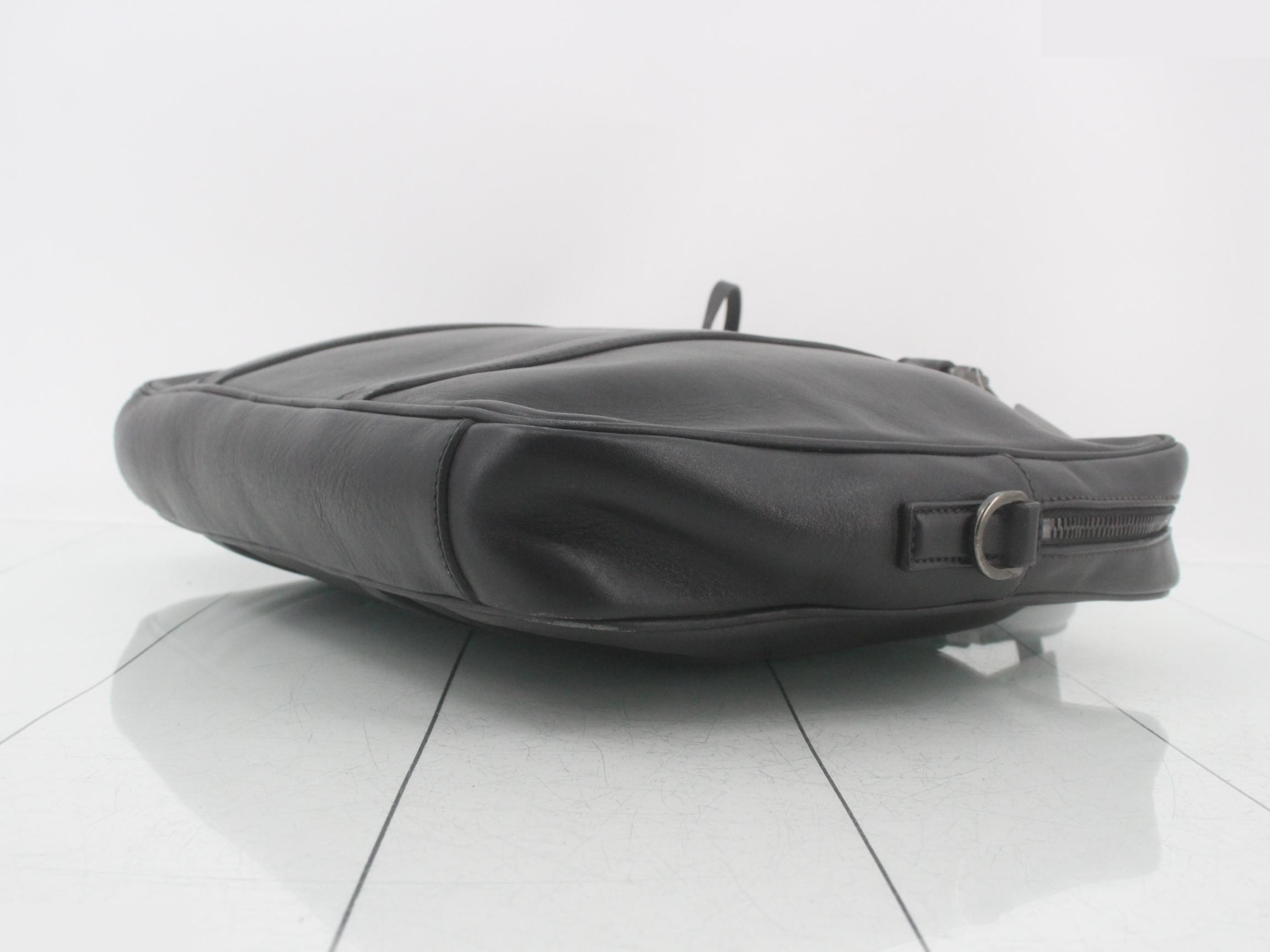 Leather business bag, black — view 6