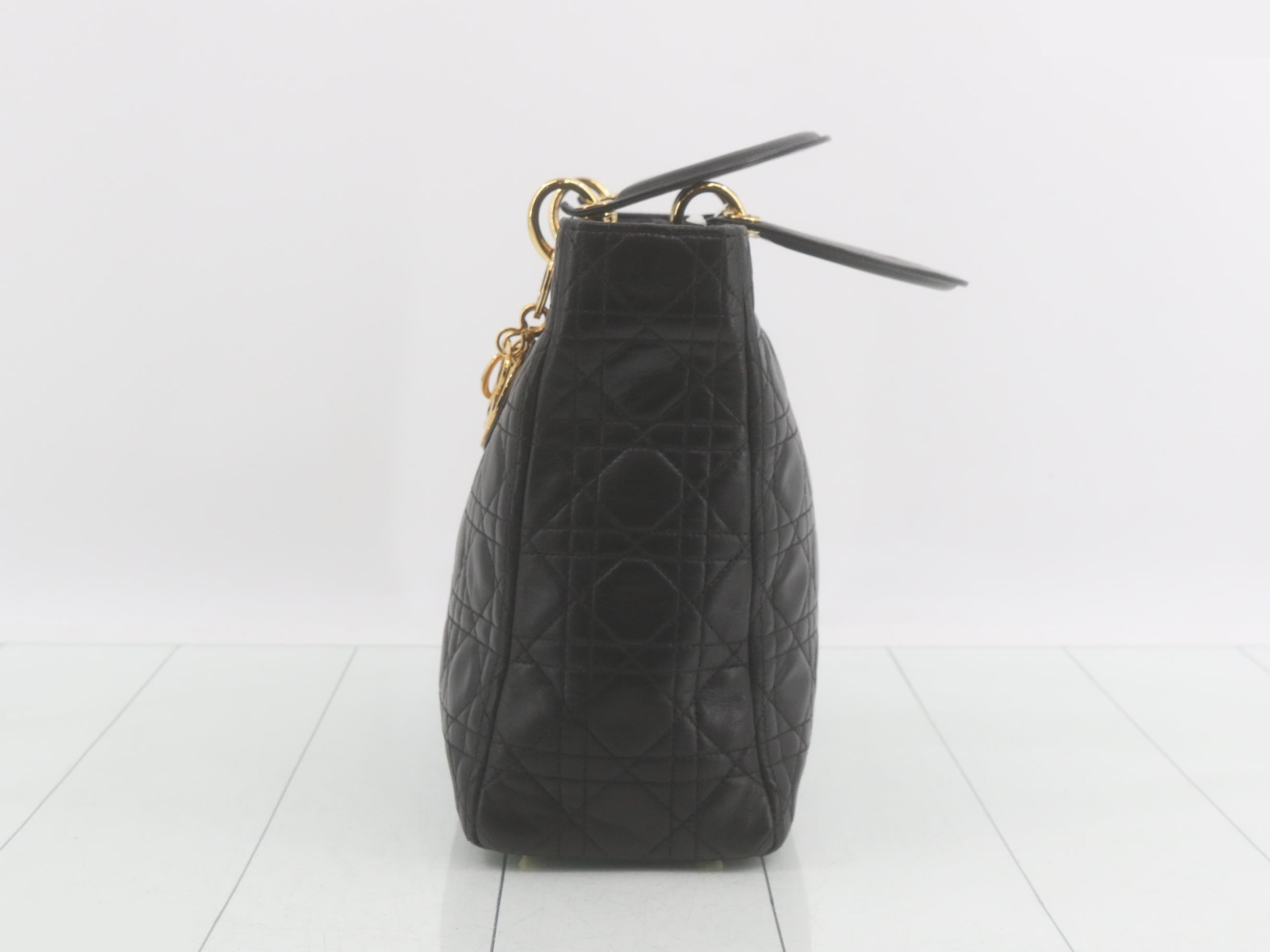 Lady Dior Cannage Leather Handbag (2-way) — view 3