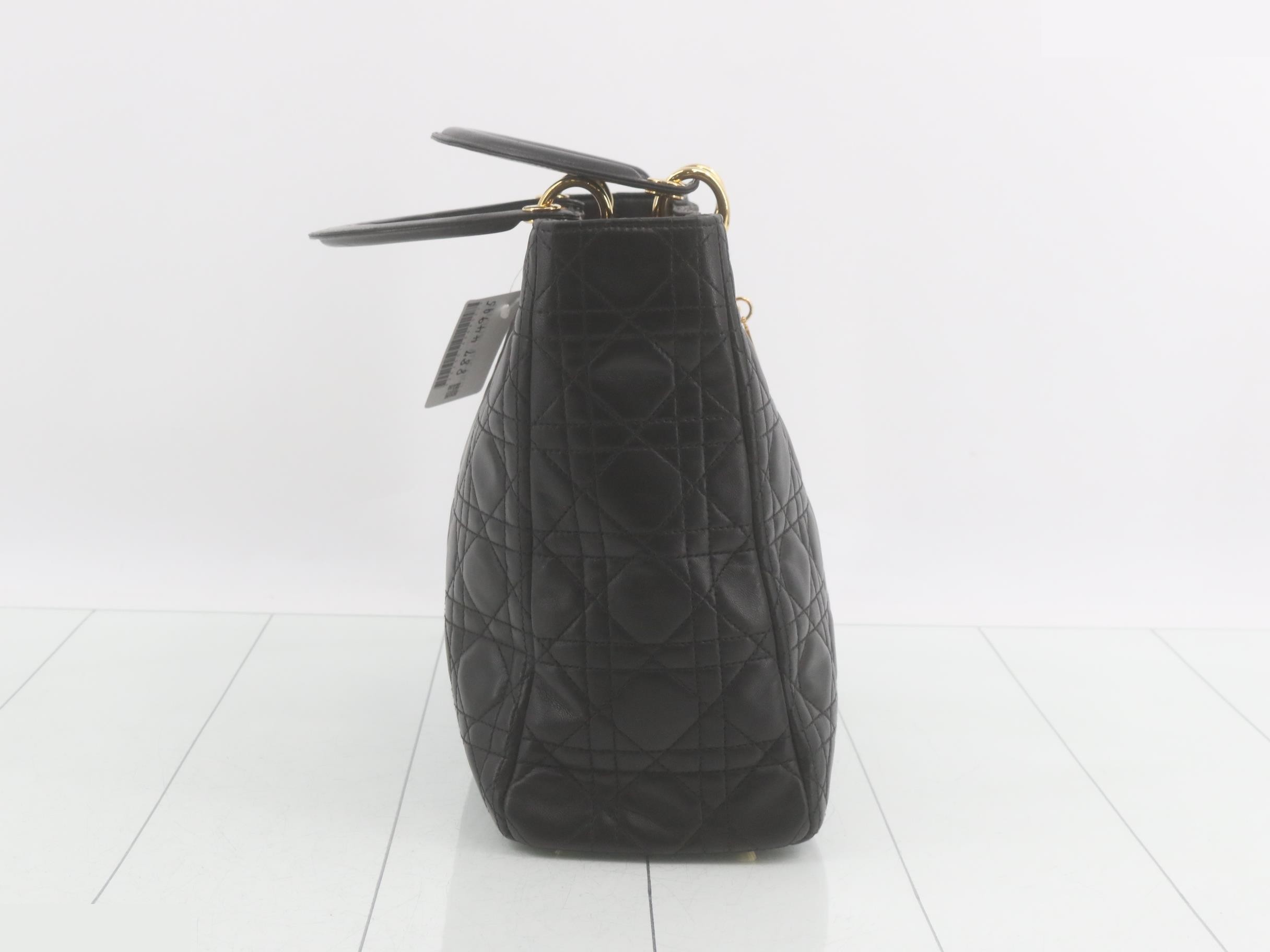 Lady Dior Cannage Leather Handbag (2-way) — view 4