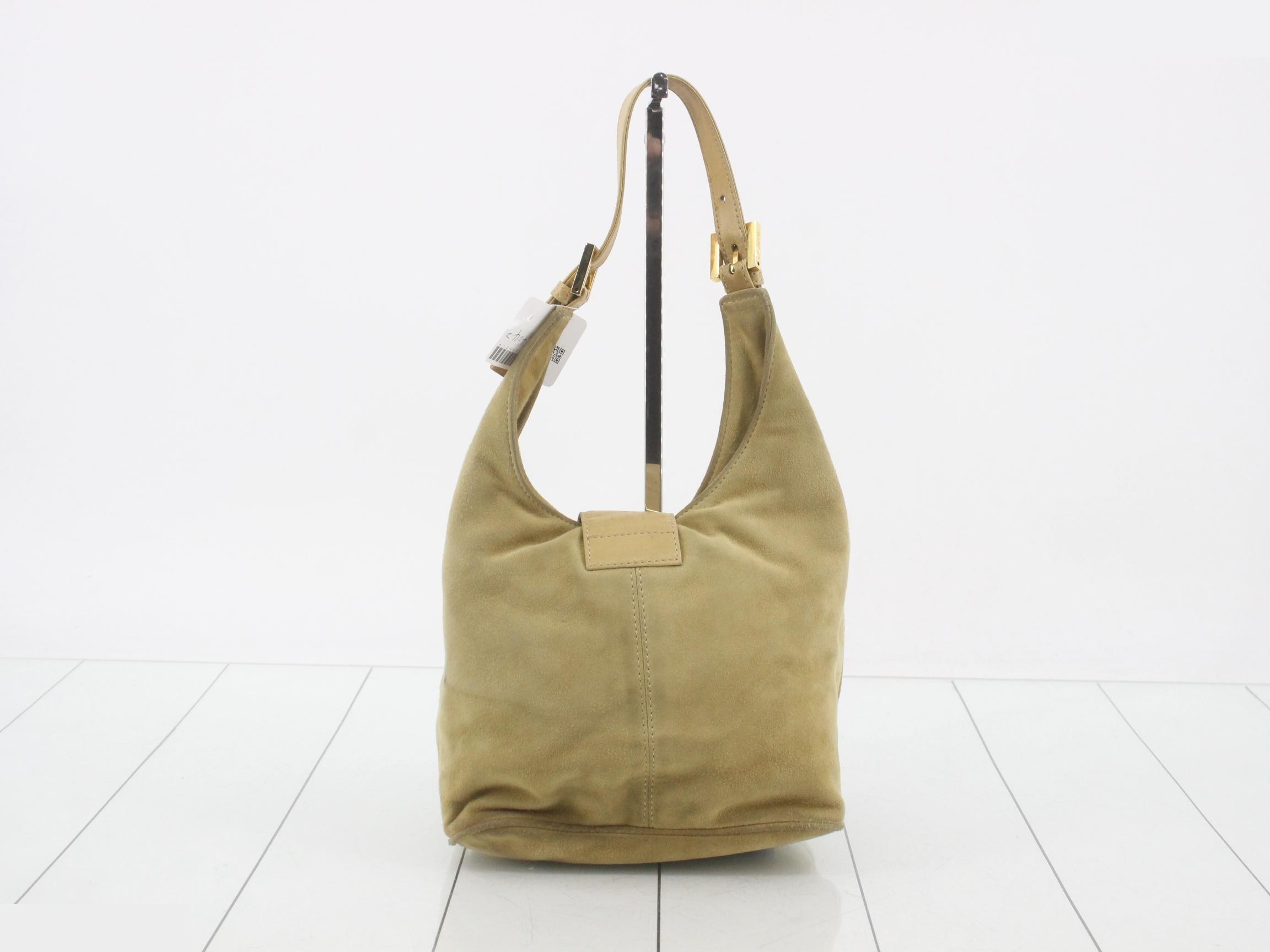 Mamma Bucket Suede Beige Shoulder Bag — view 2