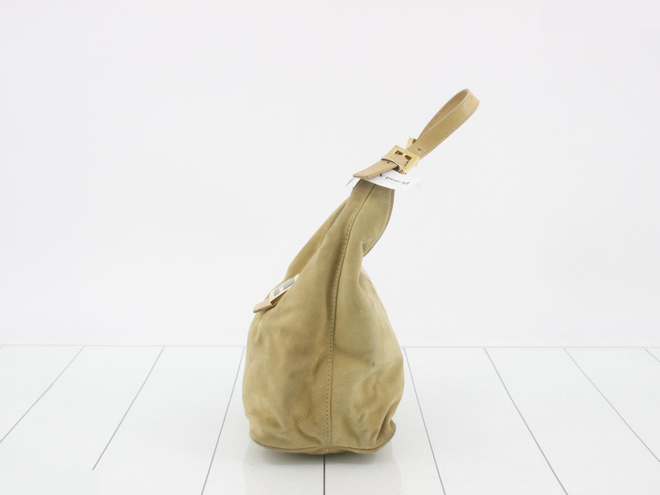 Mamma Bucket Suede Beige Shoulder Bag — view 3