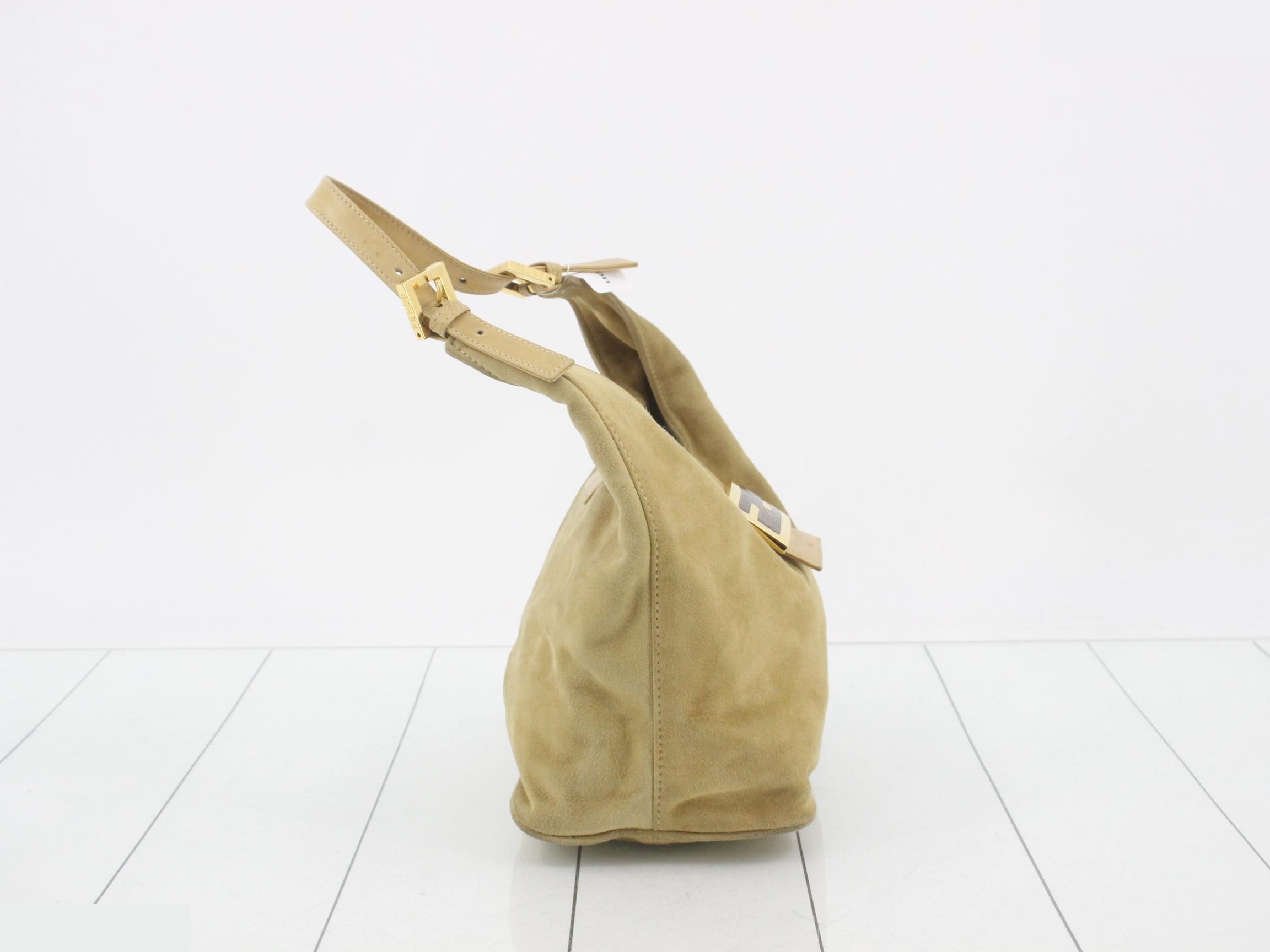 Mamma Bucket Suede Beige Shoulder Bag — view 4