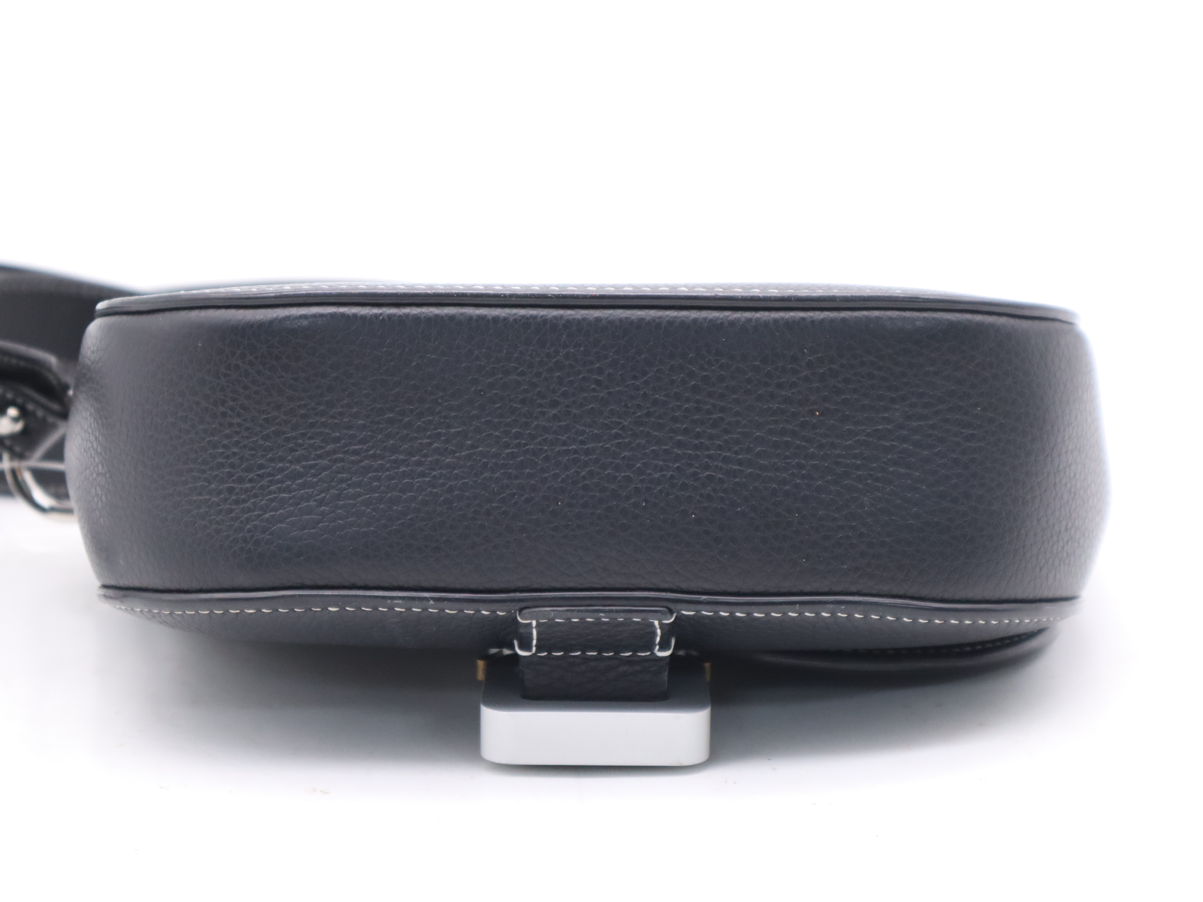 1ADPO049YKK H00N Leather Messenger Bag Small Saddle Black Shoulder Bag — view 4