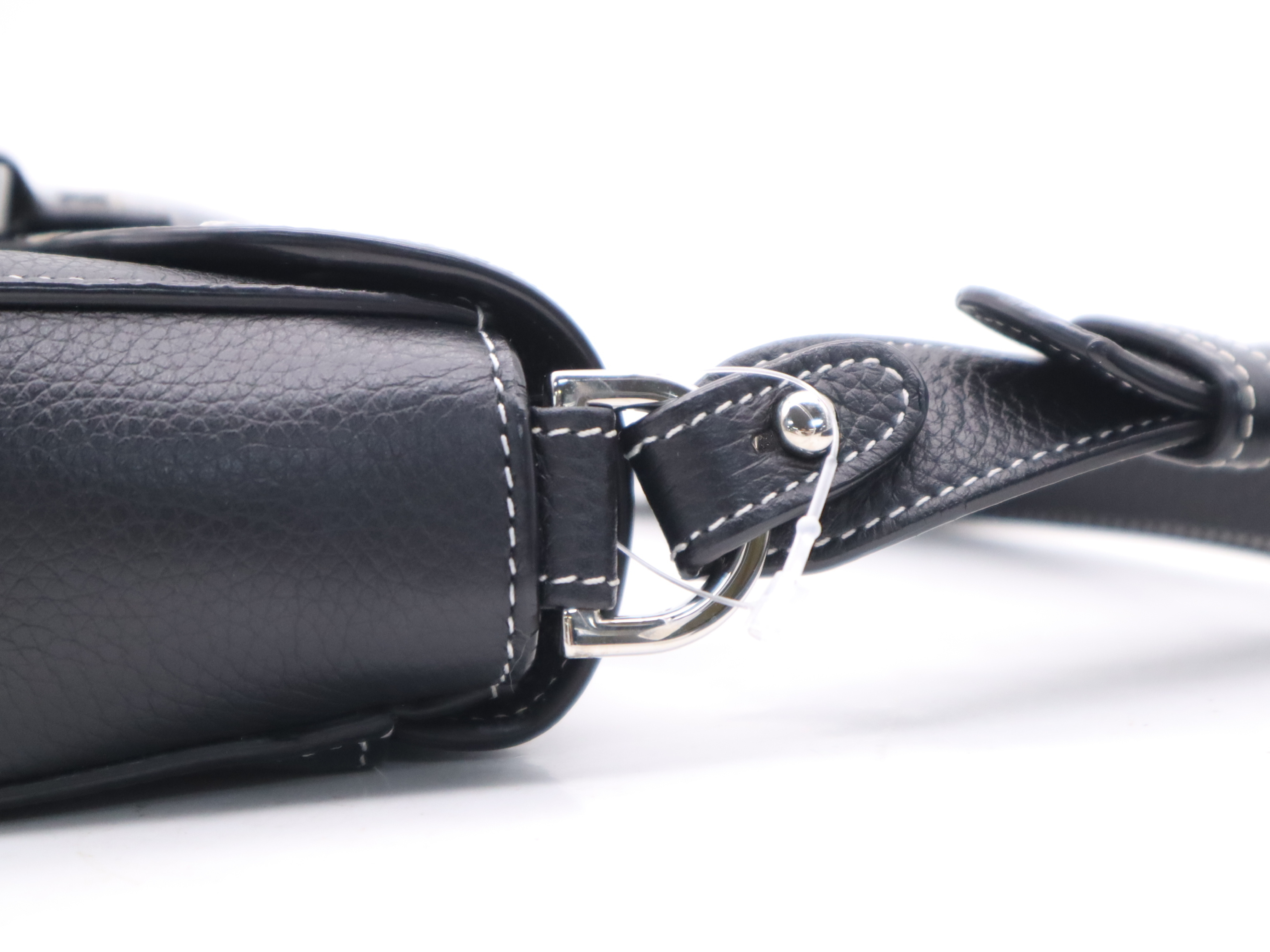 1ADPO049YKK H00N Leather Messenger Bag Small Saddle Black Shoulder Bag — view 8