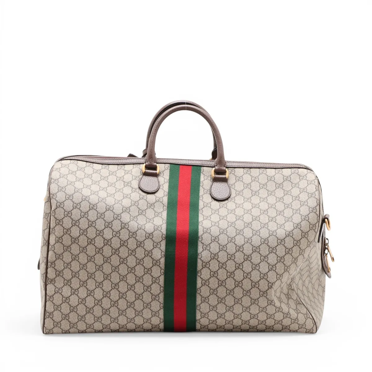 GG Supreme PVC x Leather Boston Bag, Beige x Brown, 547959 — view 2