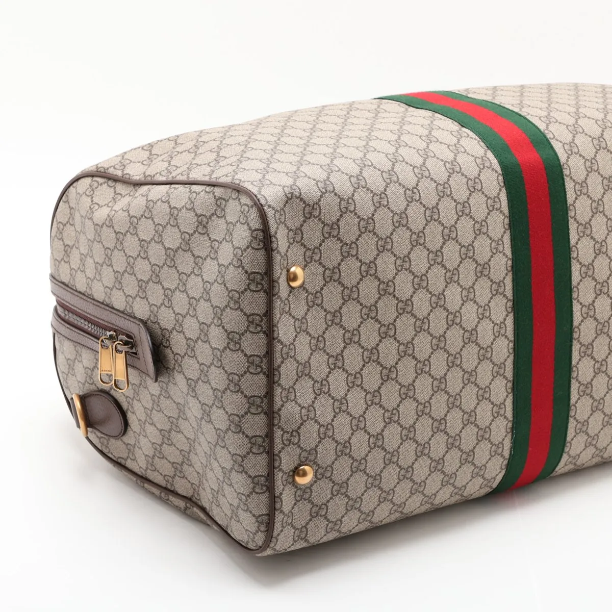 GG Supreme PVC x Leather Boston Bag, Beige x Brown, 547959 — view 4