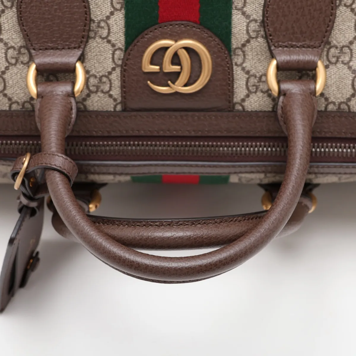 GG Supreme PVC x Leather Boston Bag, Beige x Brown, 547959 — view 5