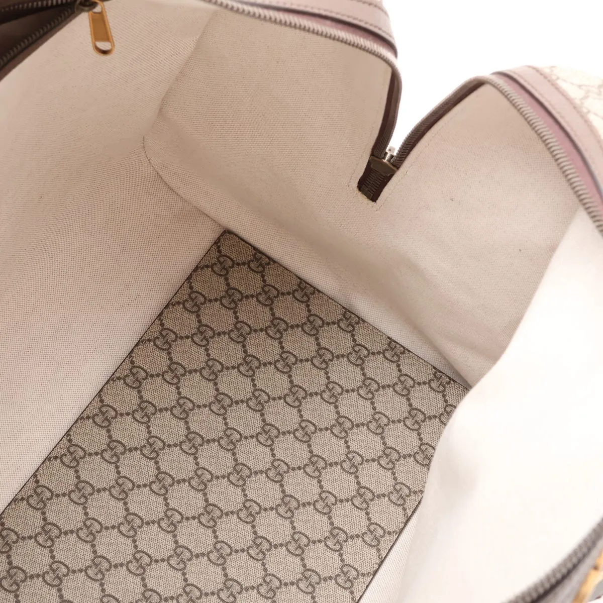 GG Supreme PVC x Leather Boston Bag, Beige x Brown, 547959 — view 8
