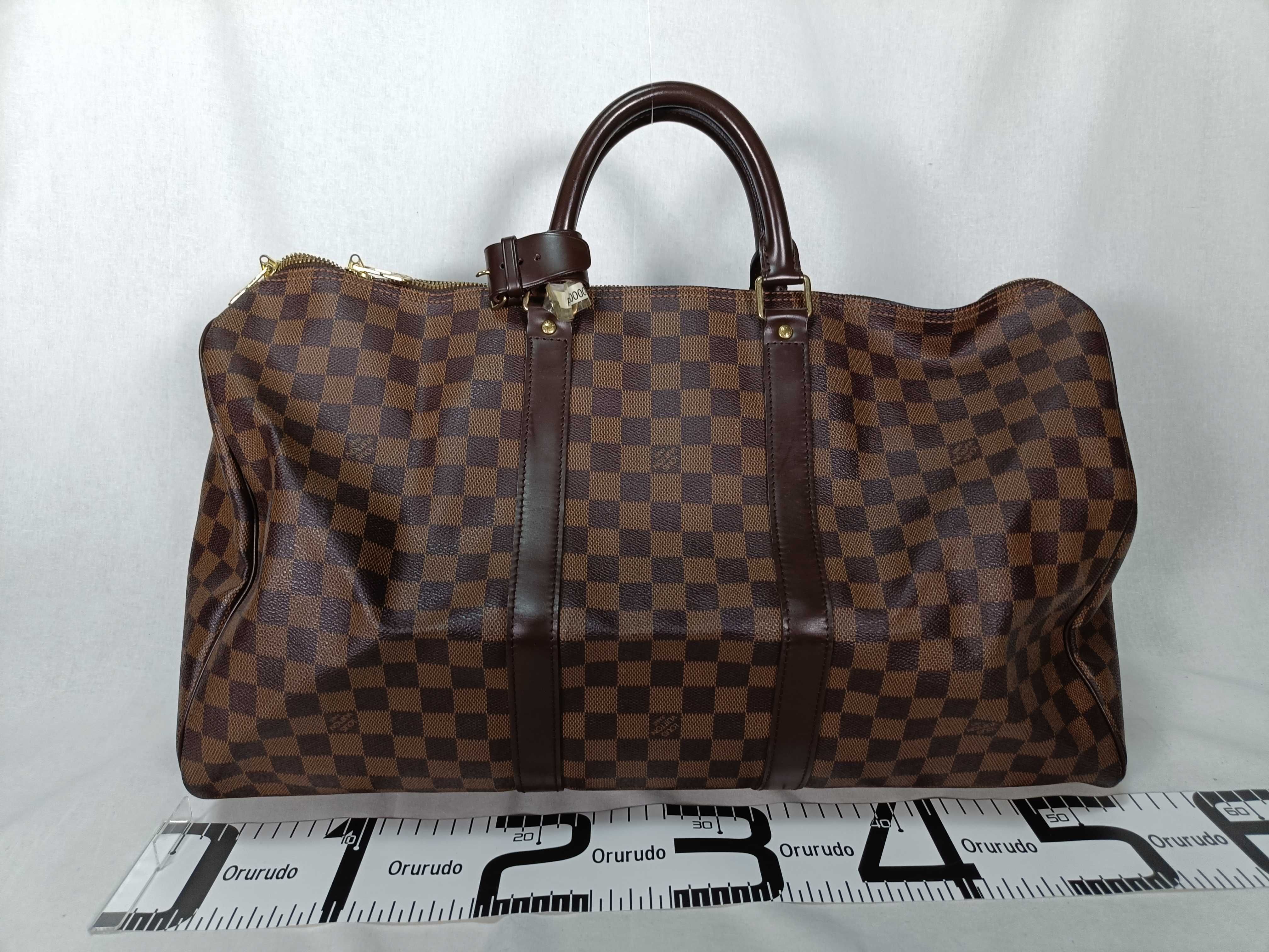 PH- Damier Ebene Bandouliere Keepall 55 Travel Bag Brown Canvas Boston Bag — view 2
