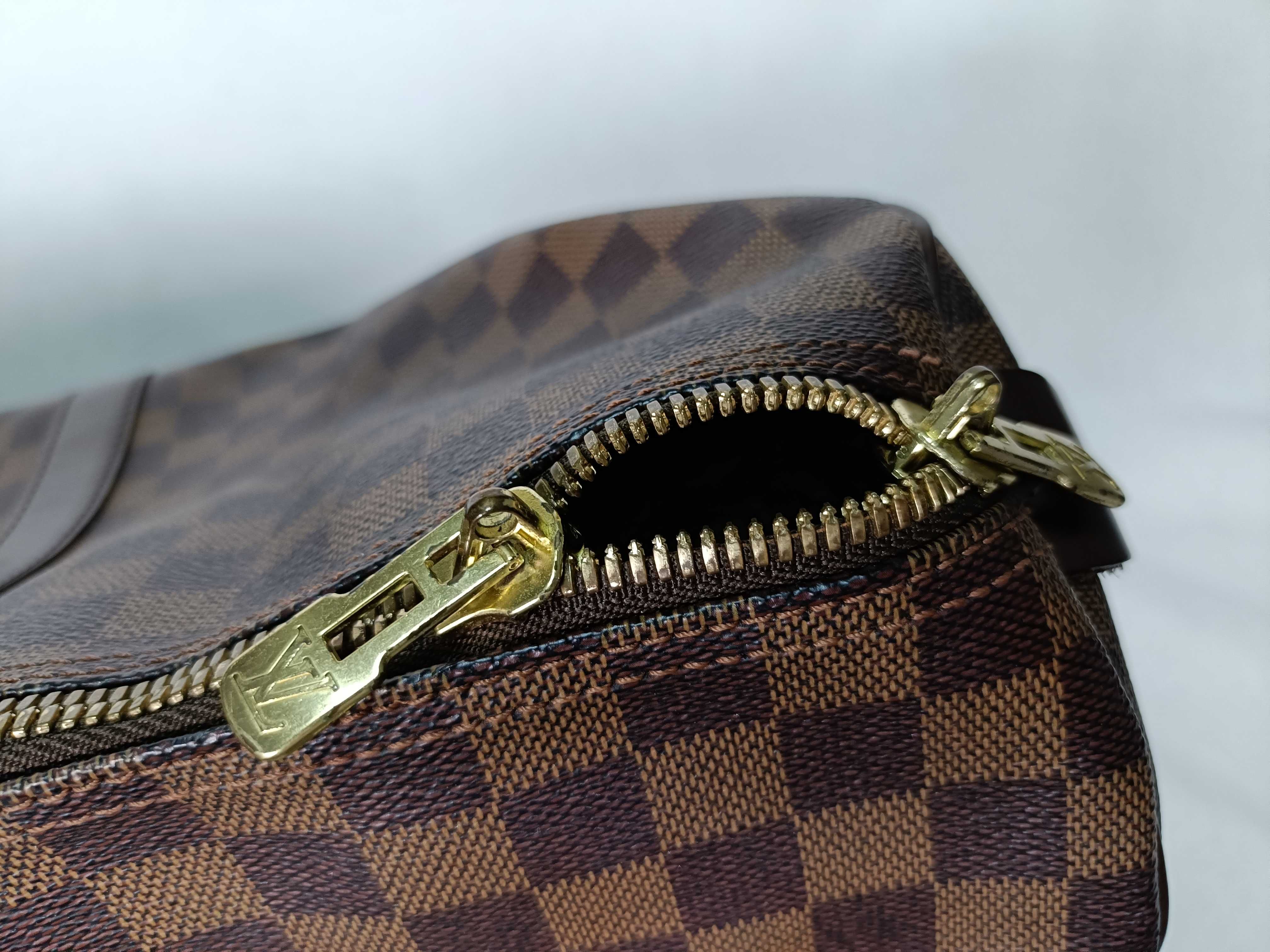 PH- Damier Ebene Bandouliere Keepall 55 Travel Bag Brown Canvas Boston Bag — view 7