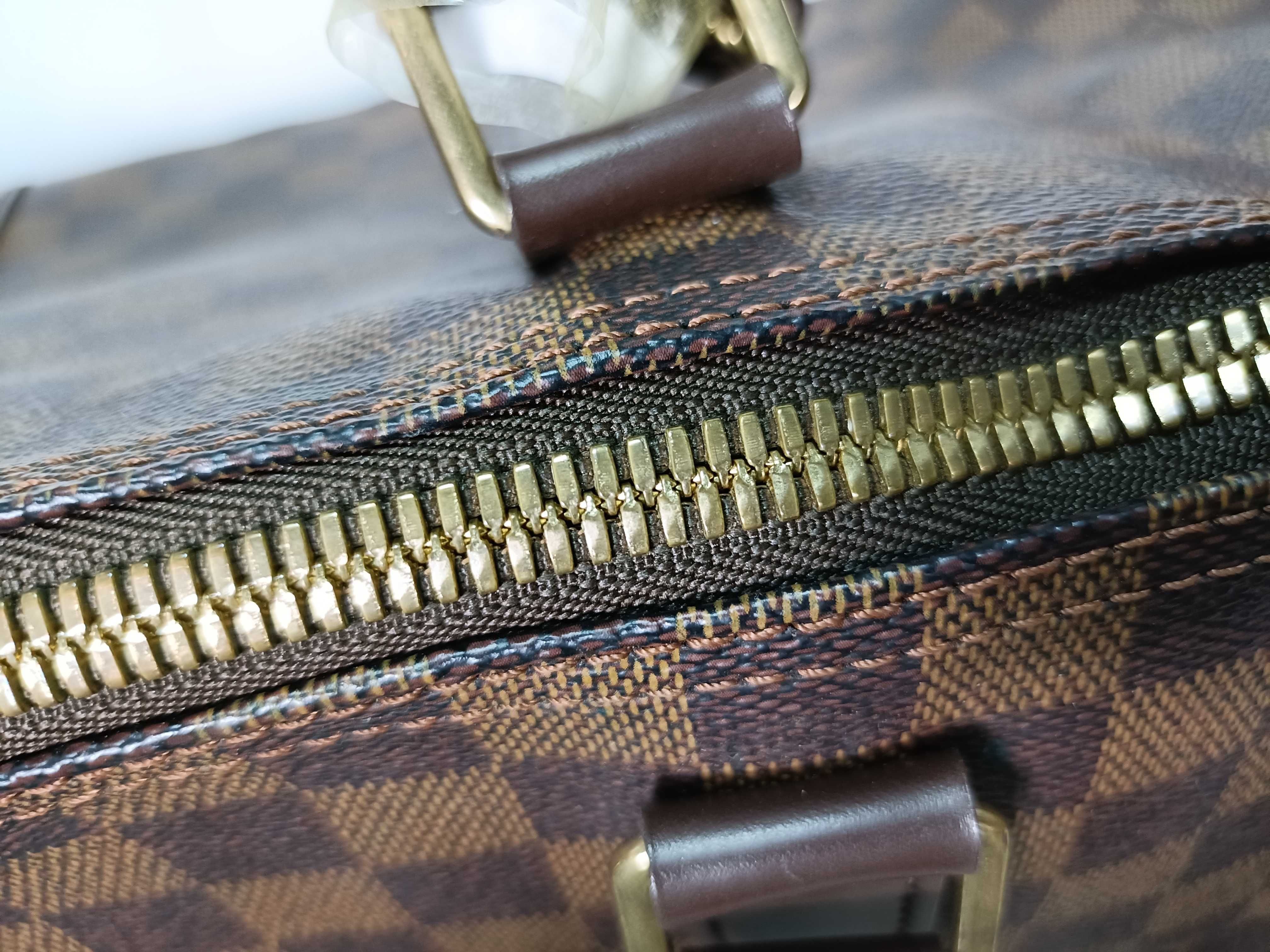 PH- Damier Ebene Bandouliere Keepall 55 Travel Bag Brown Canvas Boston Bag — view 8