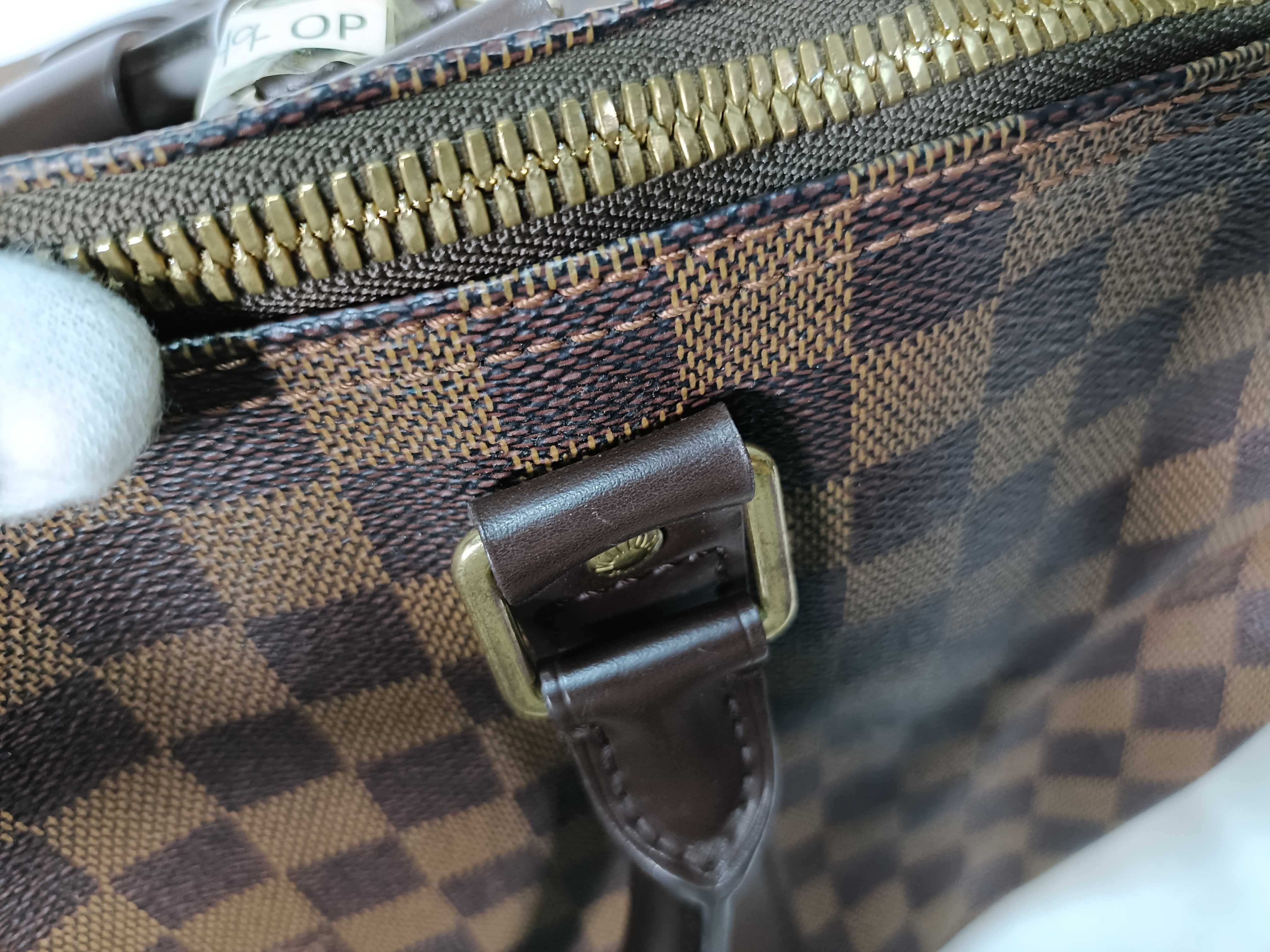 PH- Damier Ebene Bandouliere Keepall 55 Travel Bag Brown Canvas Boston Bag — view 10