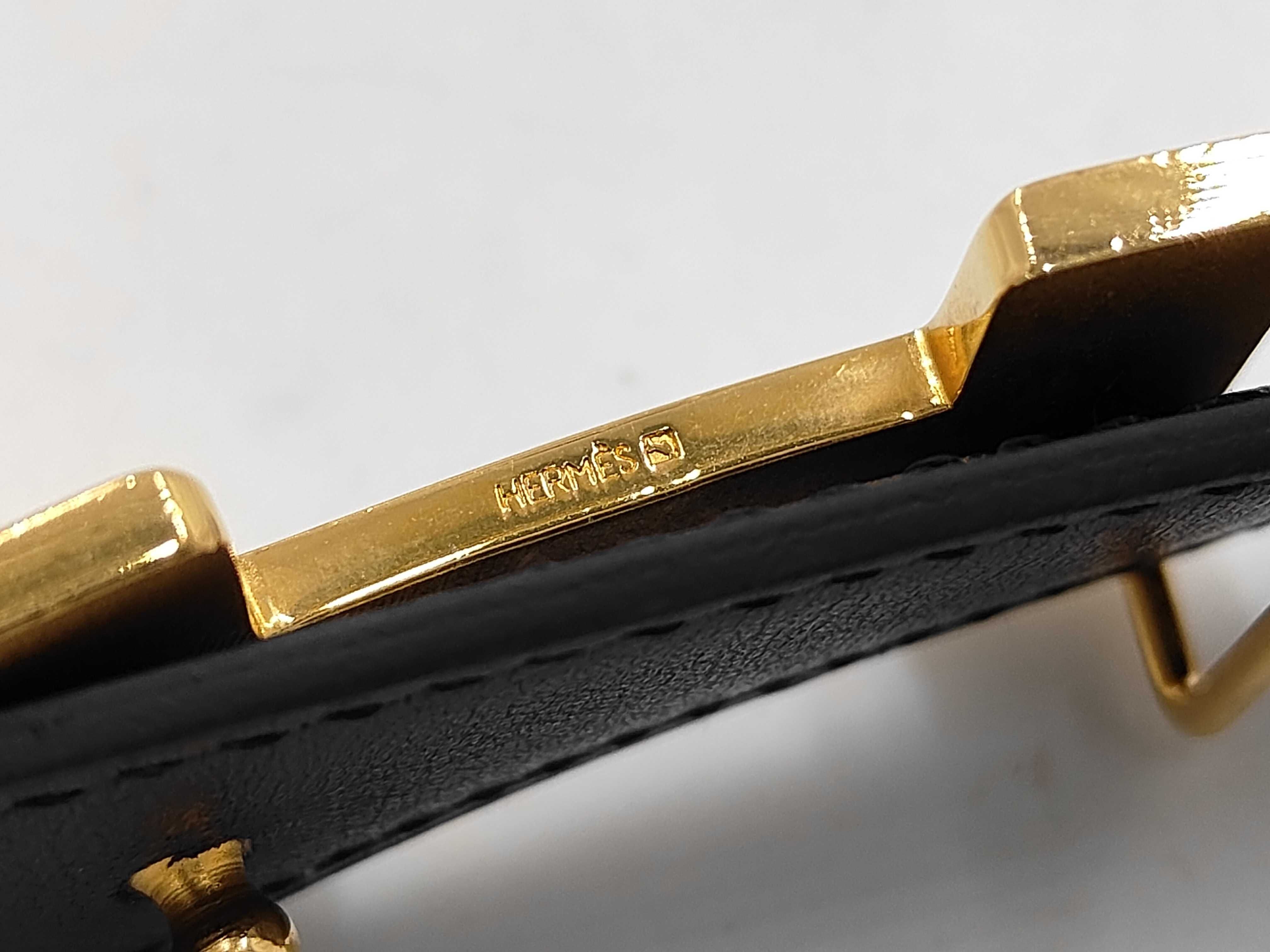 Constance H-buckle Gold hardware Black H-logo belt — view 8