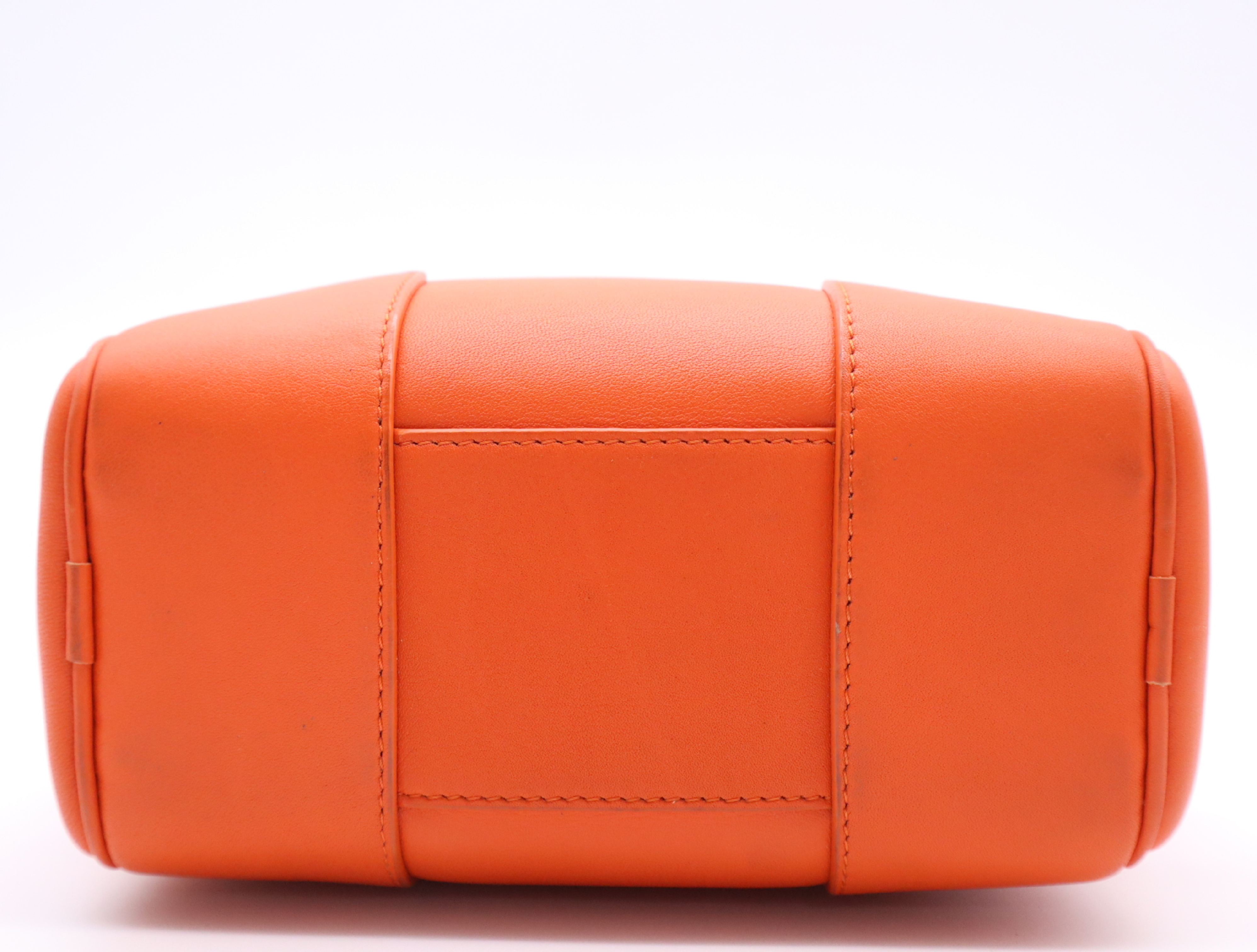 Leather Amazona 16 Square Handbag, Orange, with Shoulder Strap, Dust Bag x2, Padlock, and Keys x2 (Shoulder Bag) — view 4