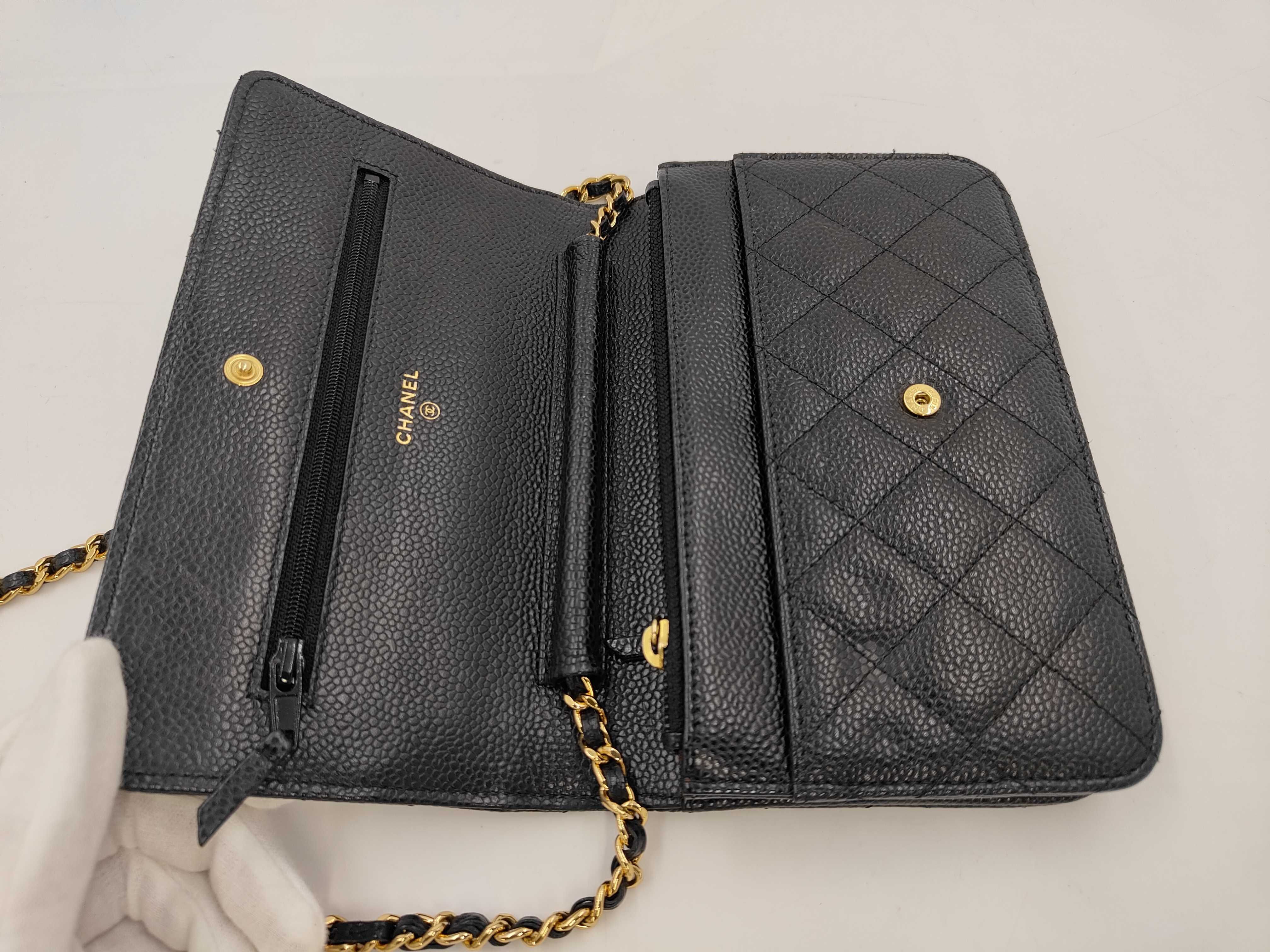 Chain wallet caviar skin shoulder bag — view 8