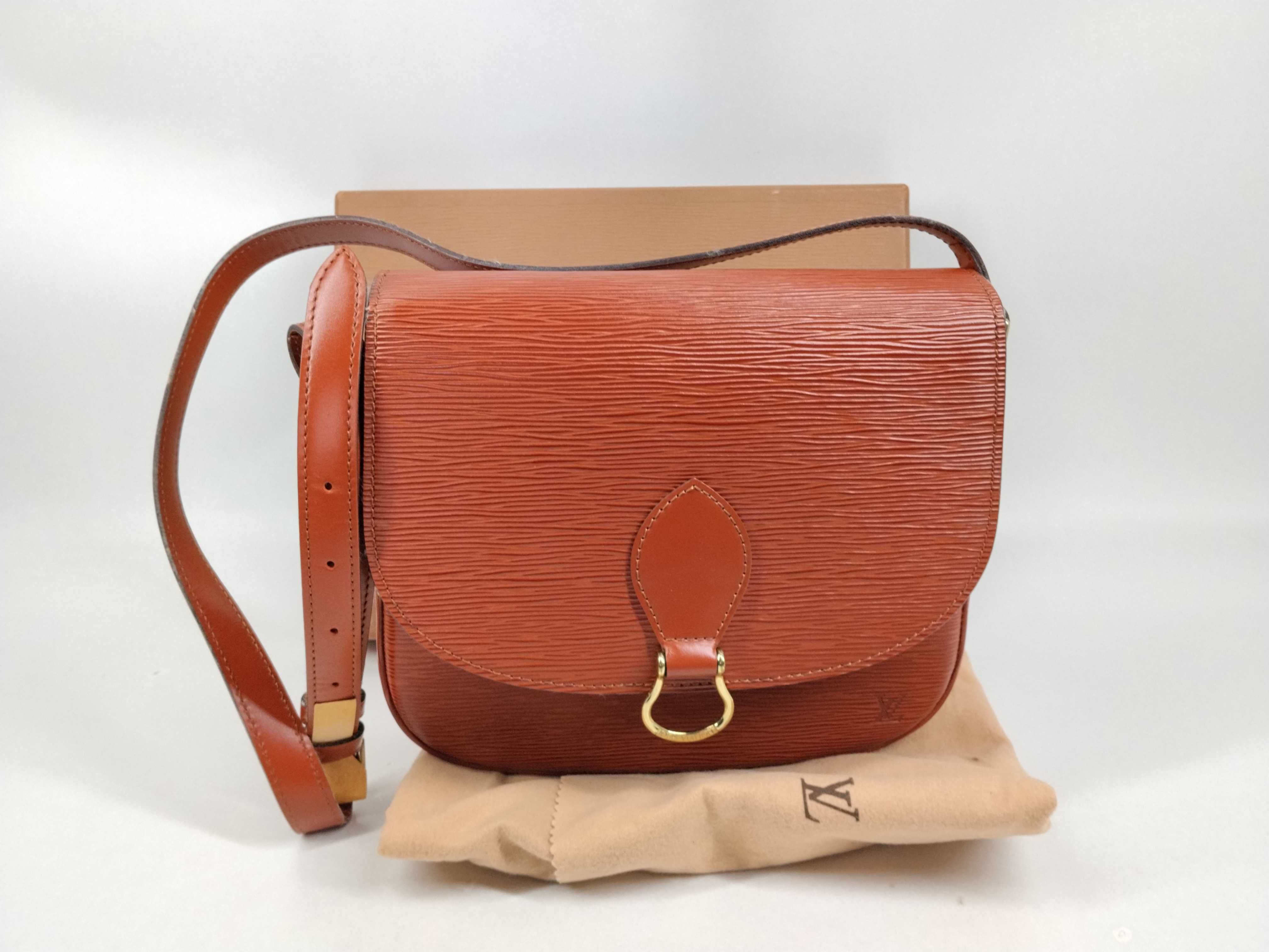 Epi Saint Cloud Shoulder Bag, Crossbody Leather, Kenya Brown Shoulder Bag