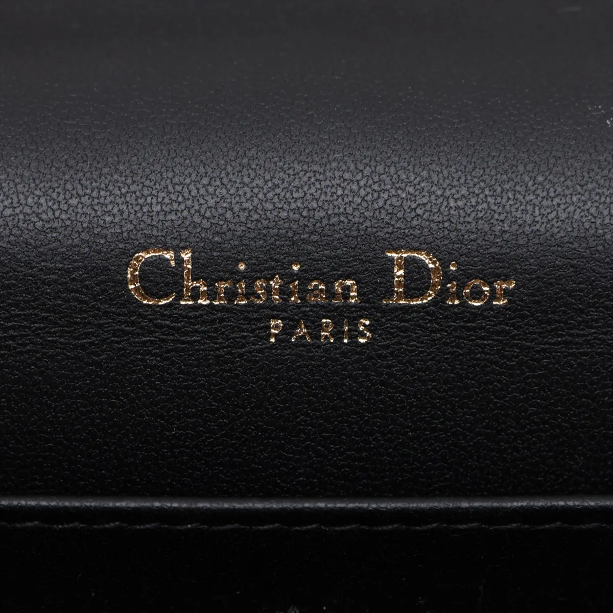 Cannage Daily Chain Pouch Leather Chain Wallet Black — view 10