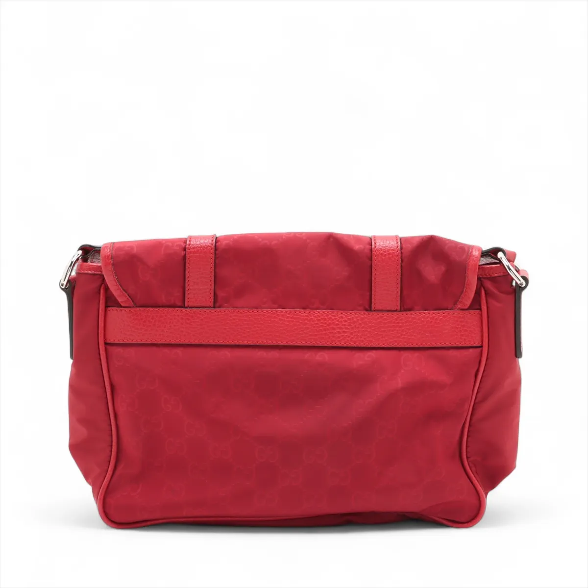 GG Nylon x Leather Shoulder Bag Red 510335 Outlet — view 2