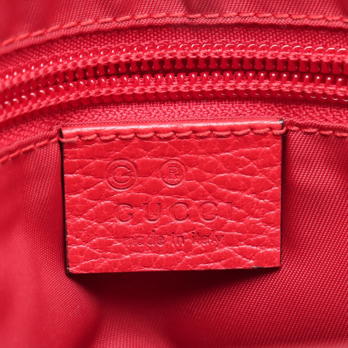 GG Nylon x Leather Shoulder Bag Red 510335 Outlet — view 11