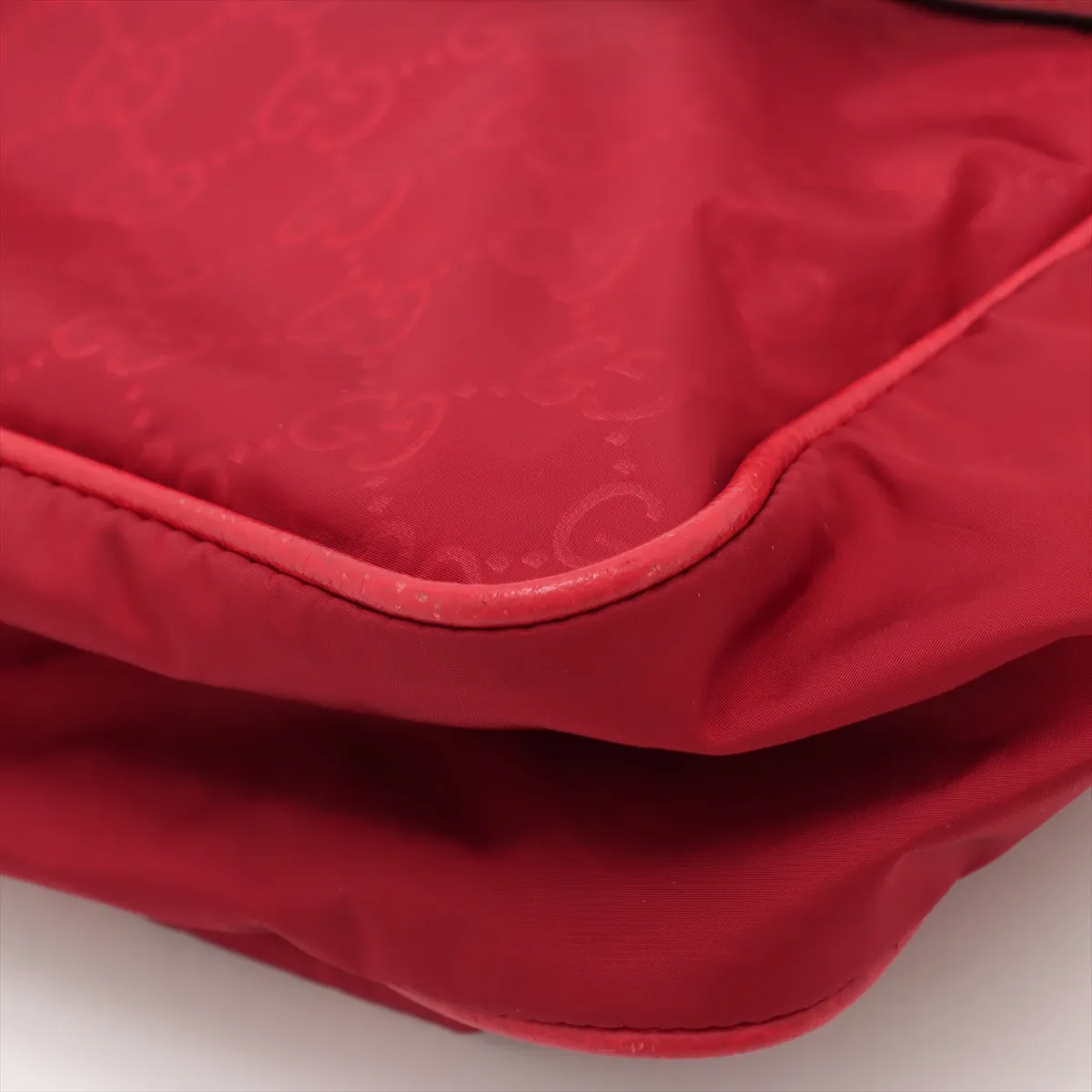 GG Nylon x Leather Shoulder Bag Red 510335 Outlet — view 13