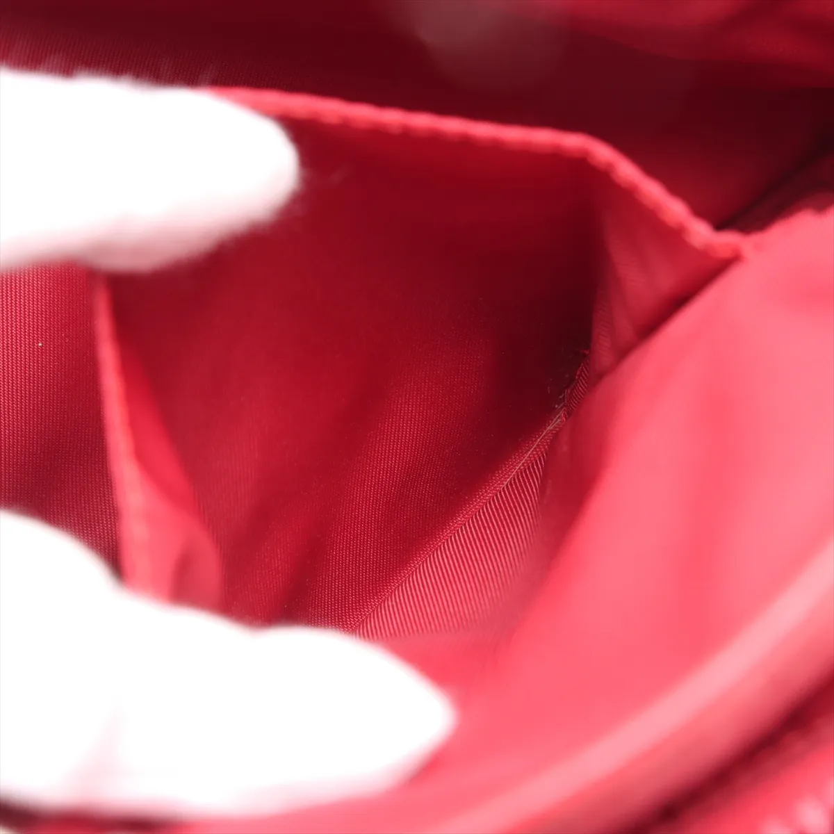 GG Nylon x Leather Shoulder Bag Red 510335 Outlet — view 9