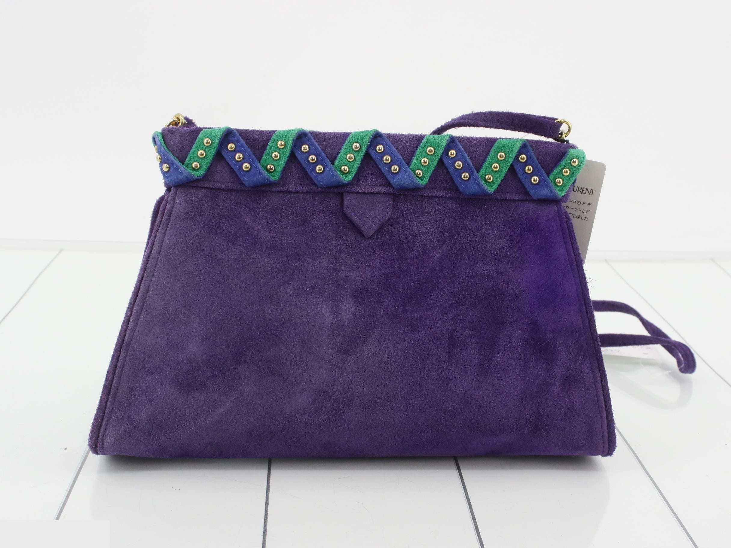 Suede studded shoulder bag — view 2