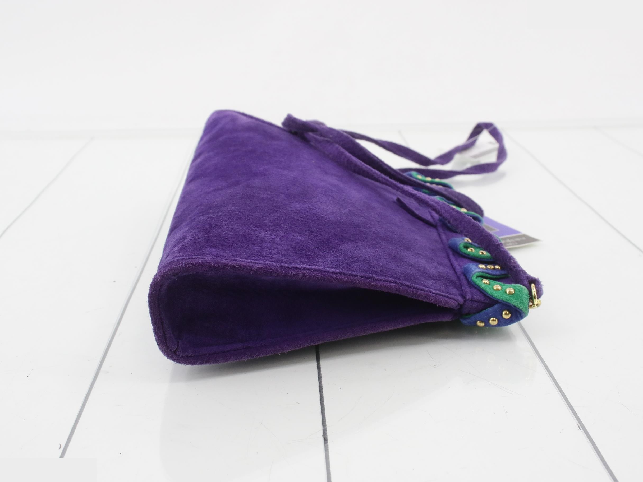 Suede studded shoulder bag — view 3
