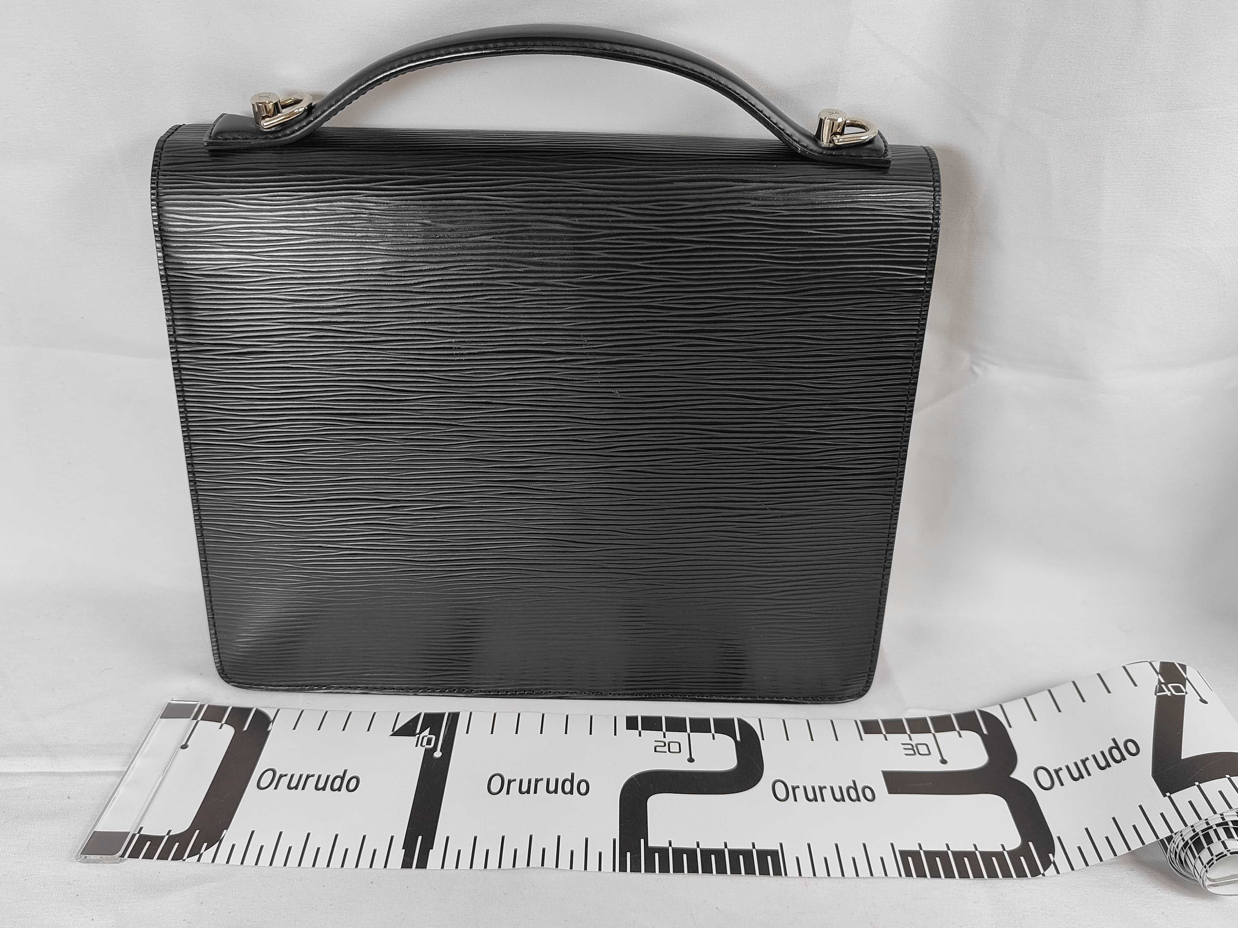 Epi Louis Vuitton Epi Monceau Handbag Shoulder Bag Silver Hardware Business Bag — view 2