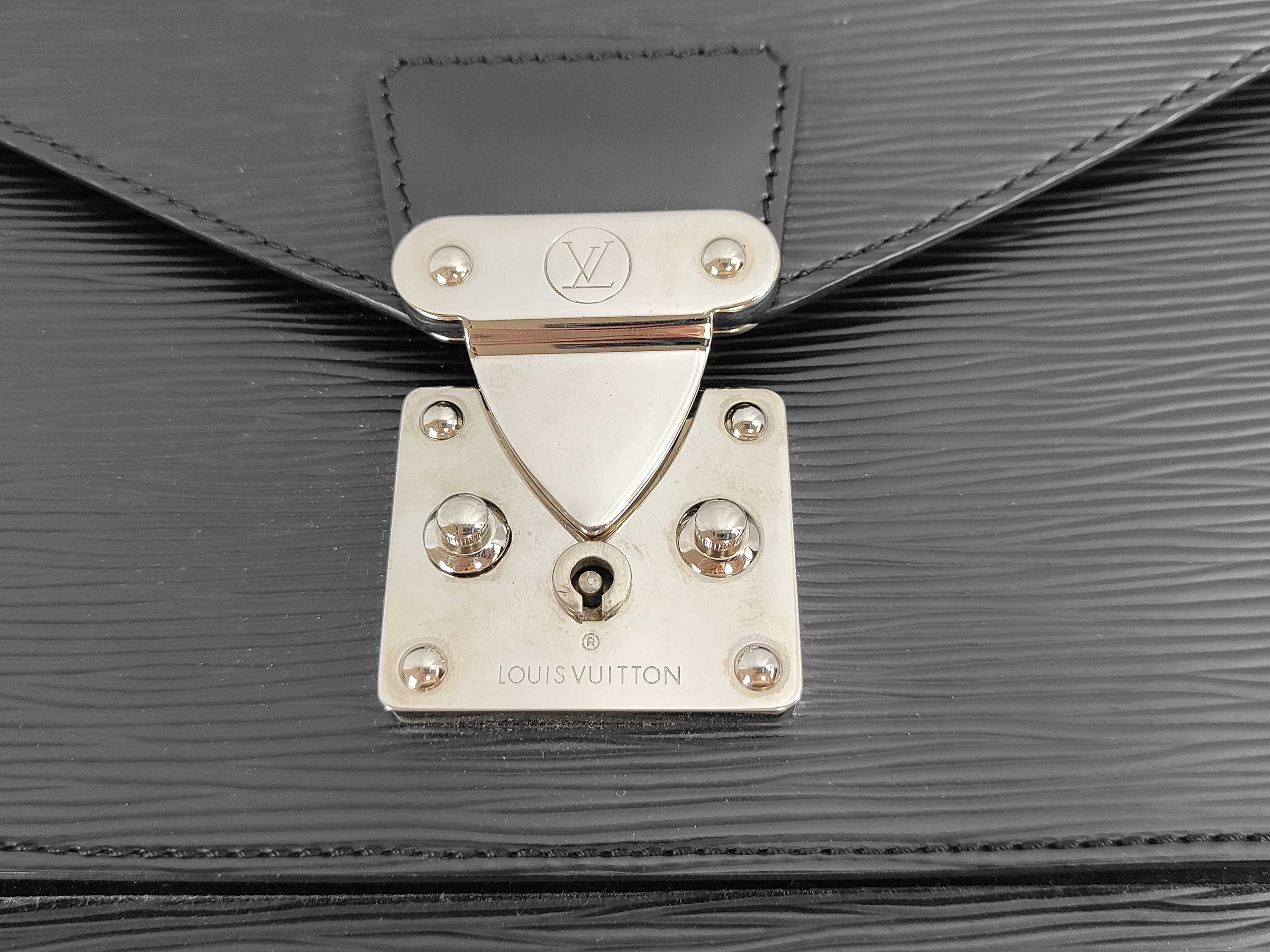 Epi Louis Vuitton Epi Monceau Handbag Shoulder Bag Silver Hardware Business Bag — view 8