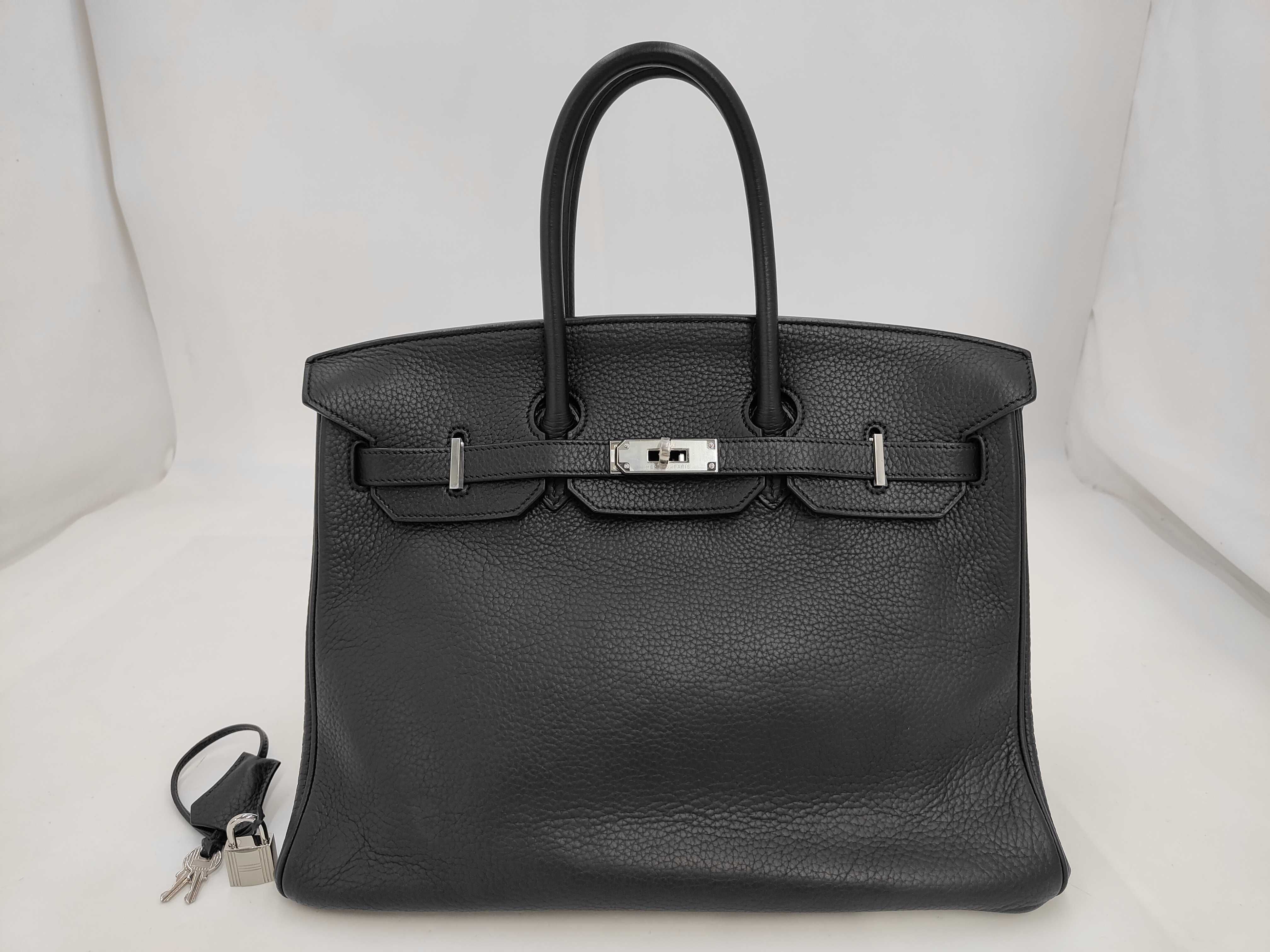 Birkin 35 Togo Black Silver Hardware M Handbag