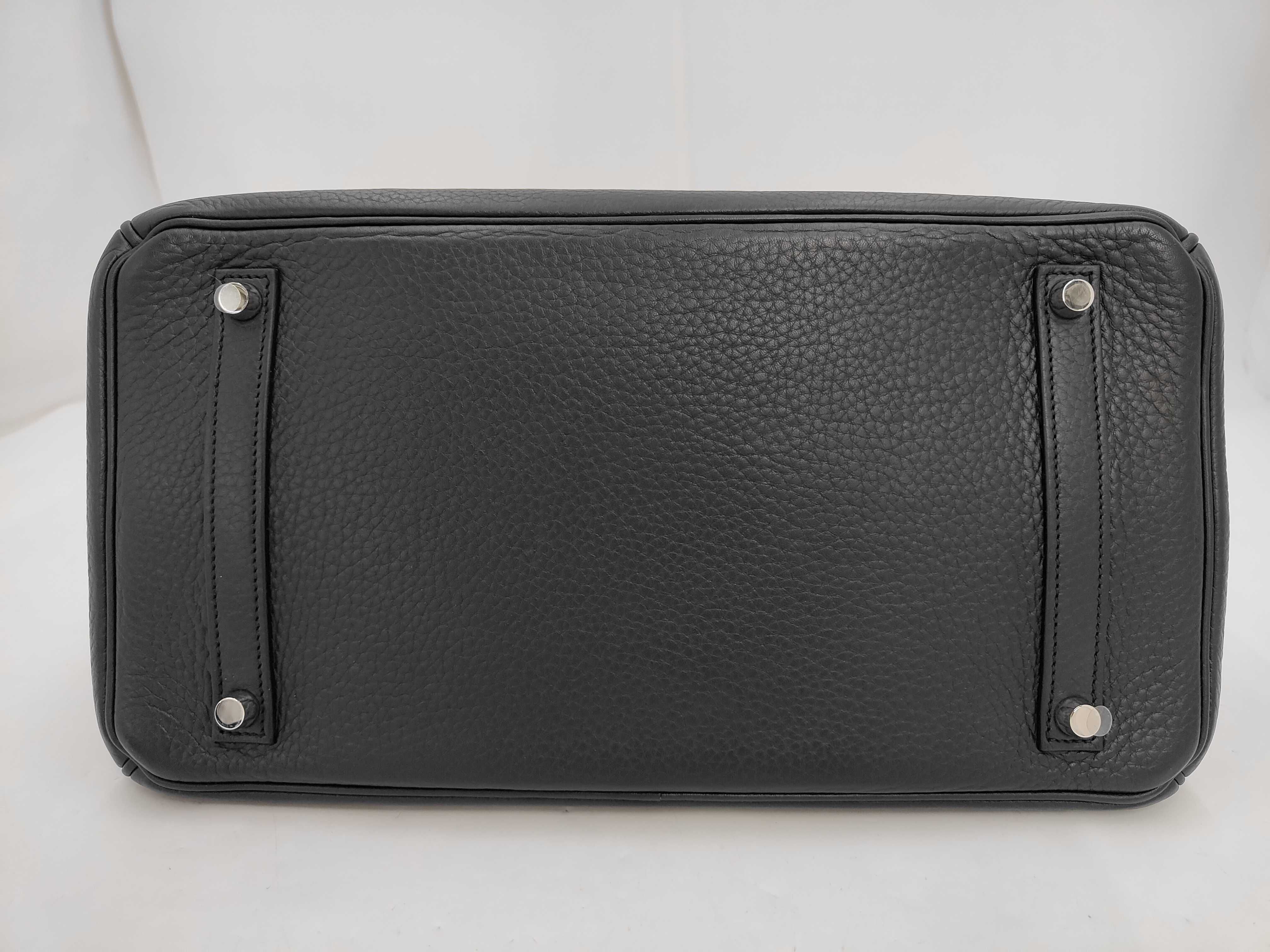 Birkin 35 Togo Black Silver Hardware M Handbag — view 7