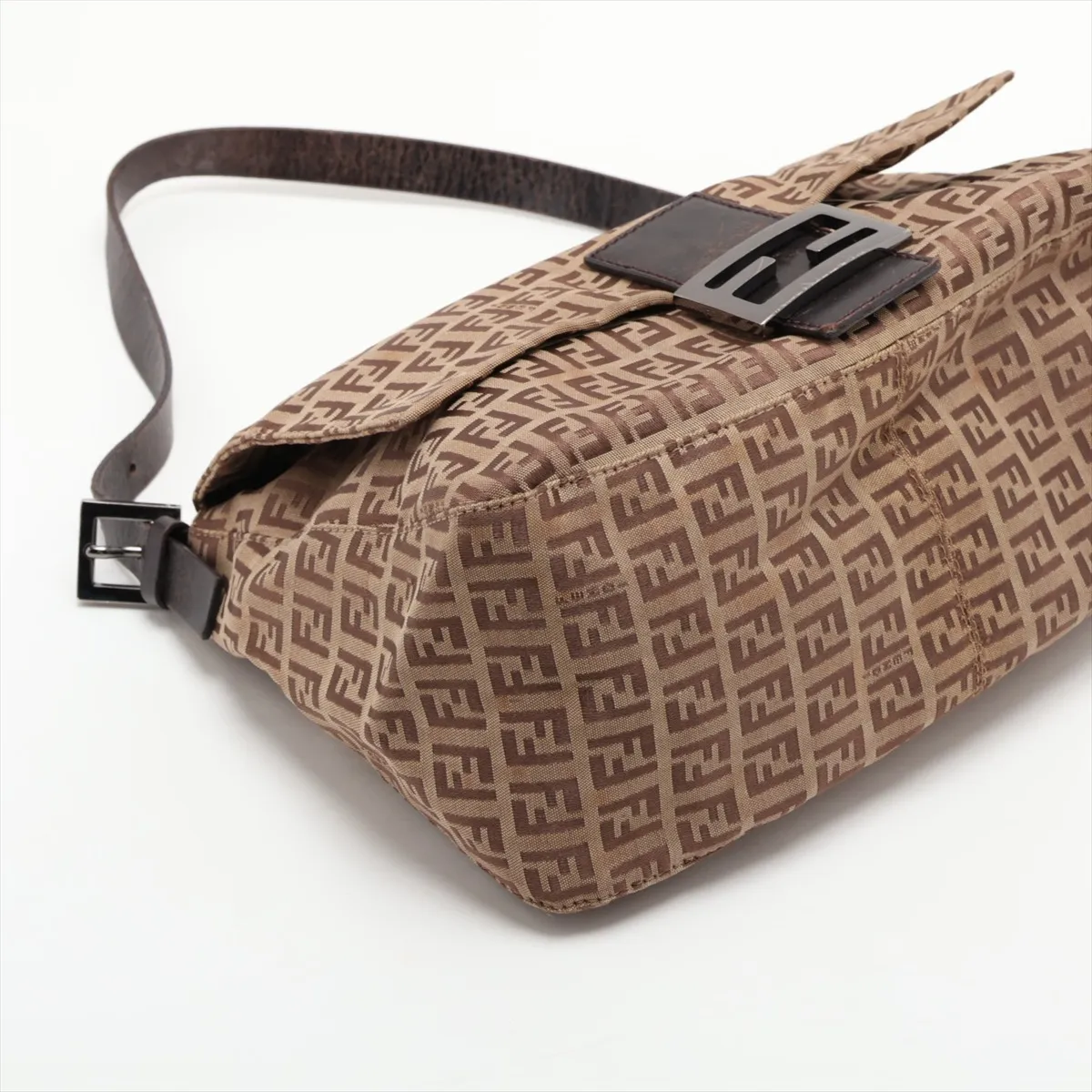 Zucchino Mamma Bucket 8BR001 Canvas x Leather Shoulder Bag Brown — view 4