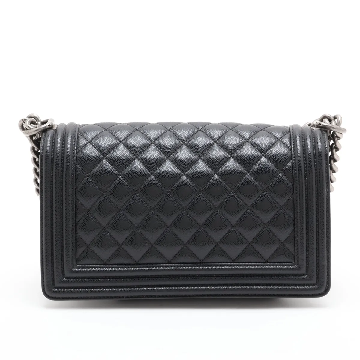 Boy Chanel 25 Caviar Skin Chain Shoulder Bag, Black with Gunmetal Hardware, NHTGKGA0, Random Plate, A67086 — view 2