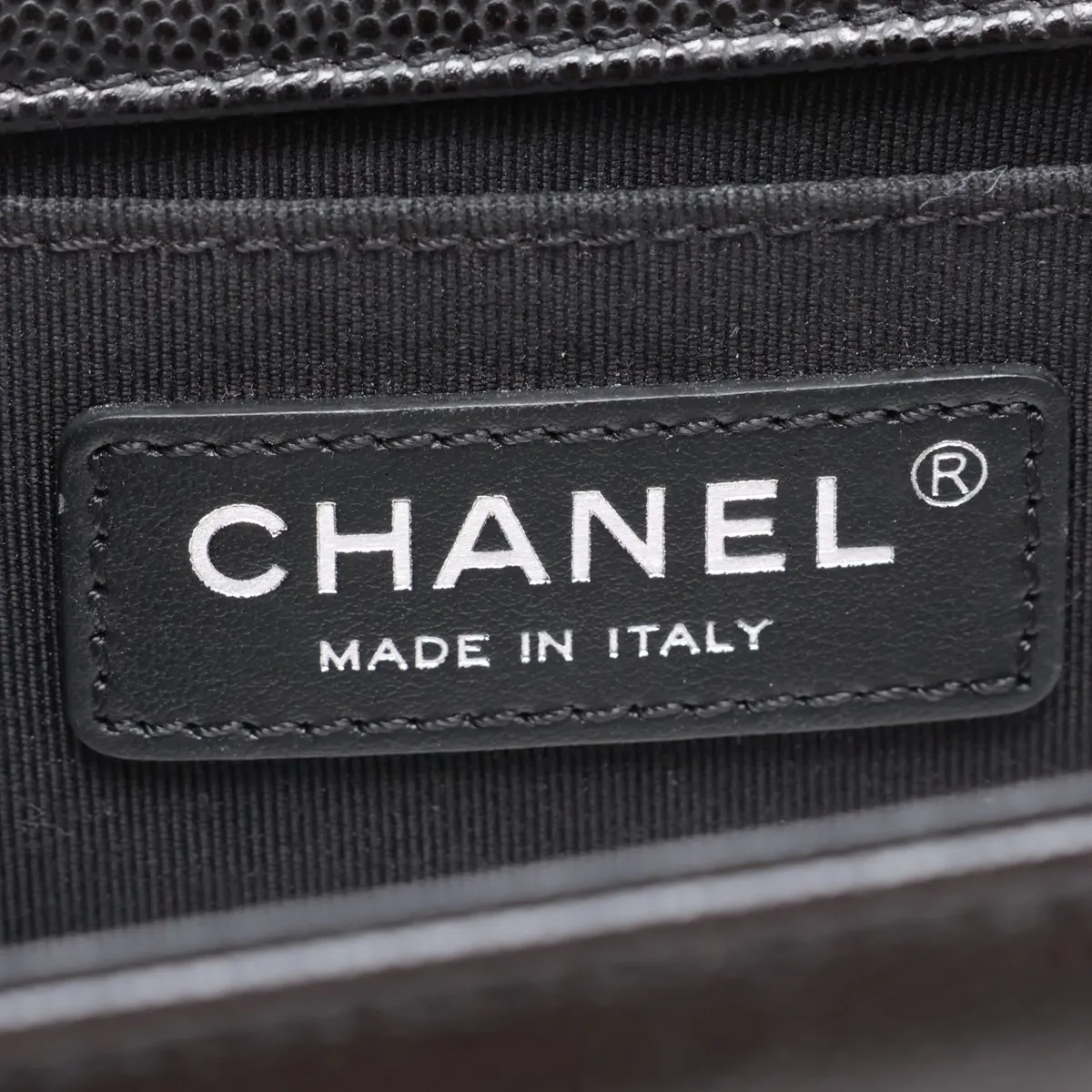 Boy Chanel 25 Caviar Skin Chain Shoulder Bag, Black with Gunmetal Hardware, NHTGKGA0, Random Plate, A67086 — view 9