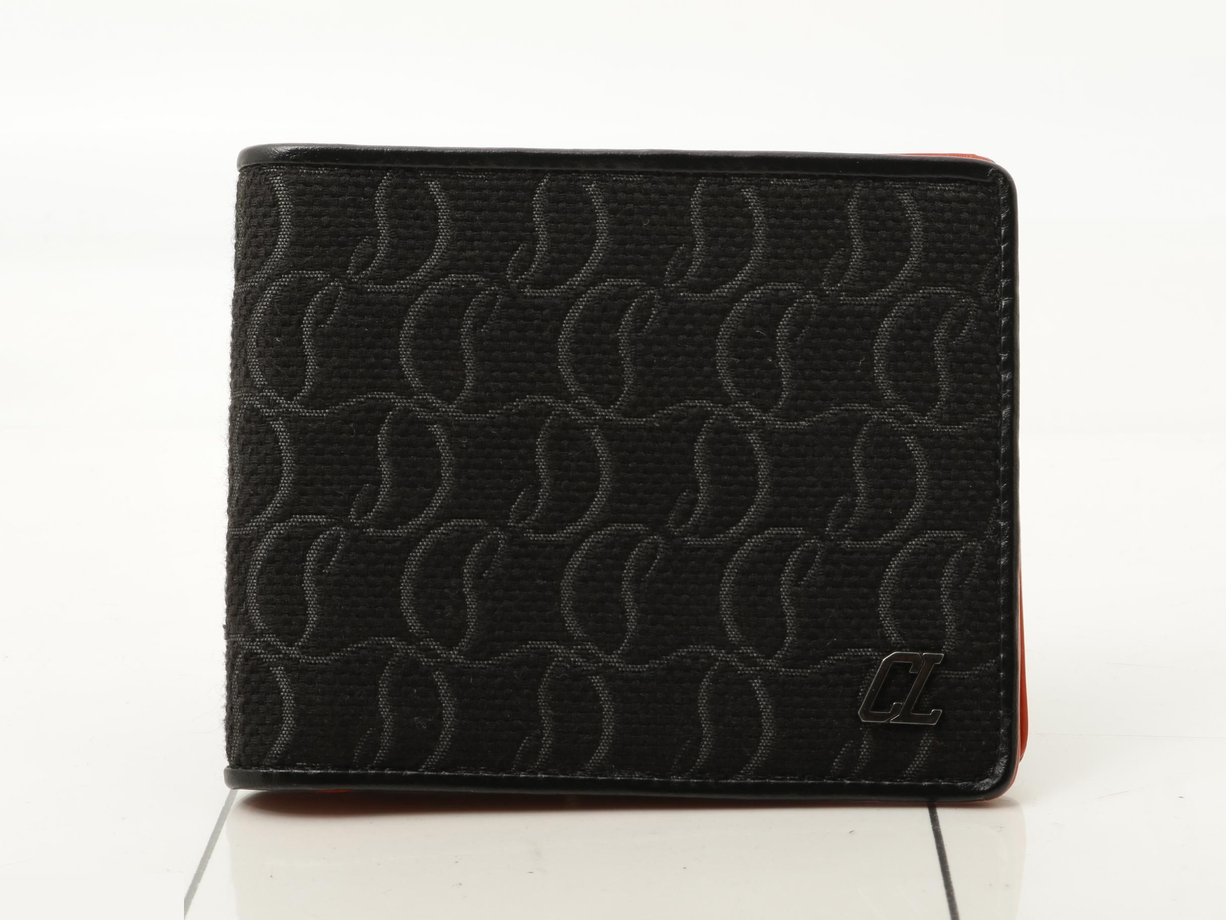 CL Logo Bi-fold Wallet, Billfold, Canvas, Black