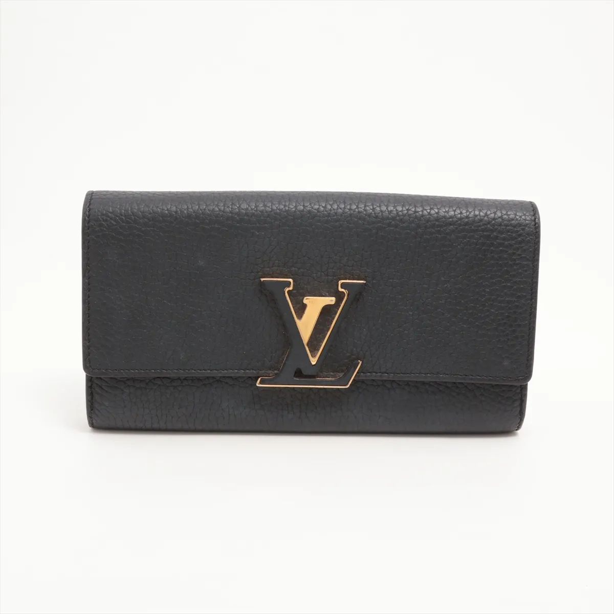 Taurillon Portefeuille Capucines M61248 Noir Long Wallet RFID Reactive