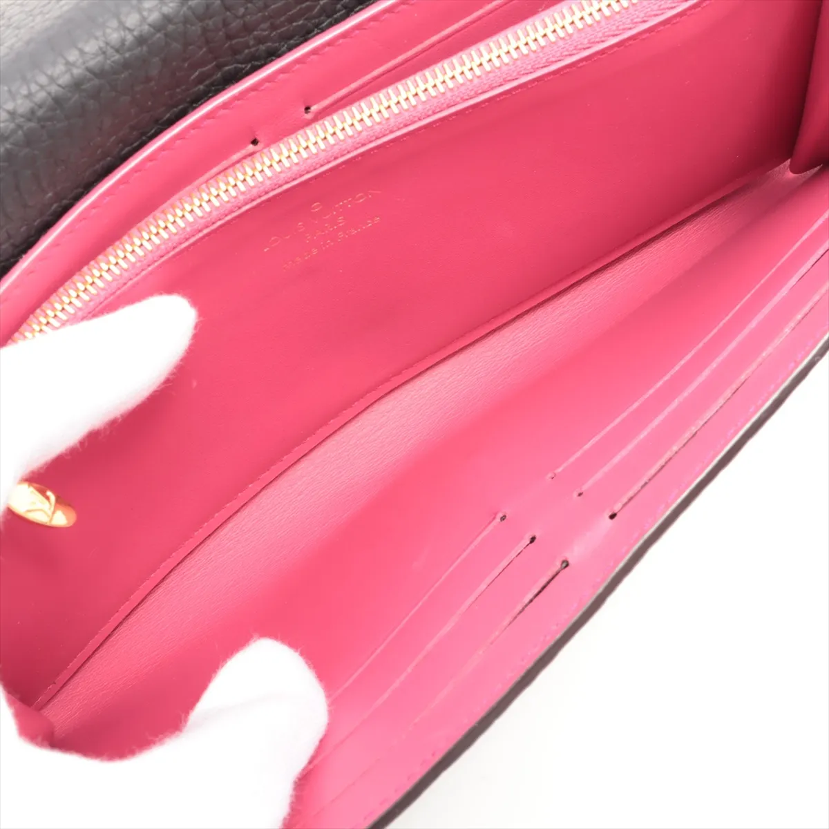 Taurillon Portefeuille Capucines M61248 Noir Long Wallet RFID Reactive — view 7
