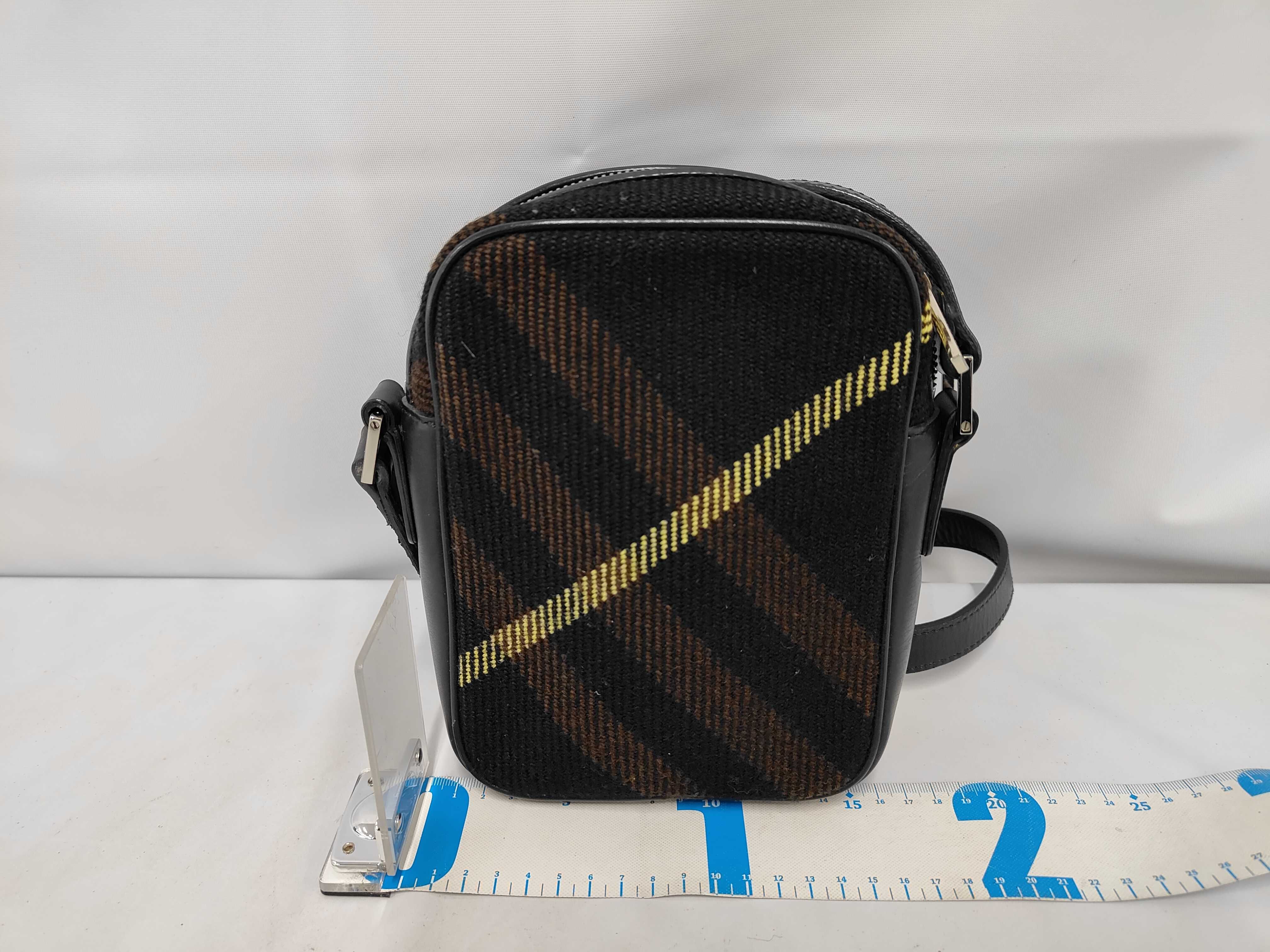 Check Leather Canvas Shoulder Bag — view 2