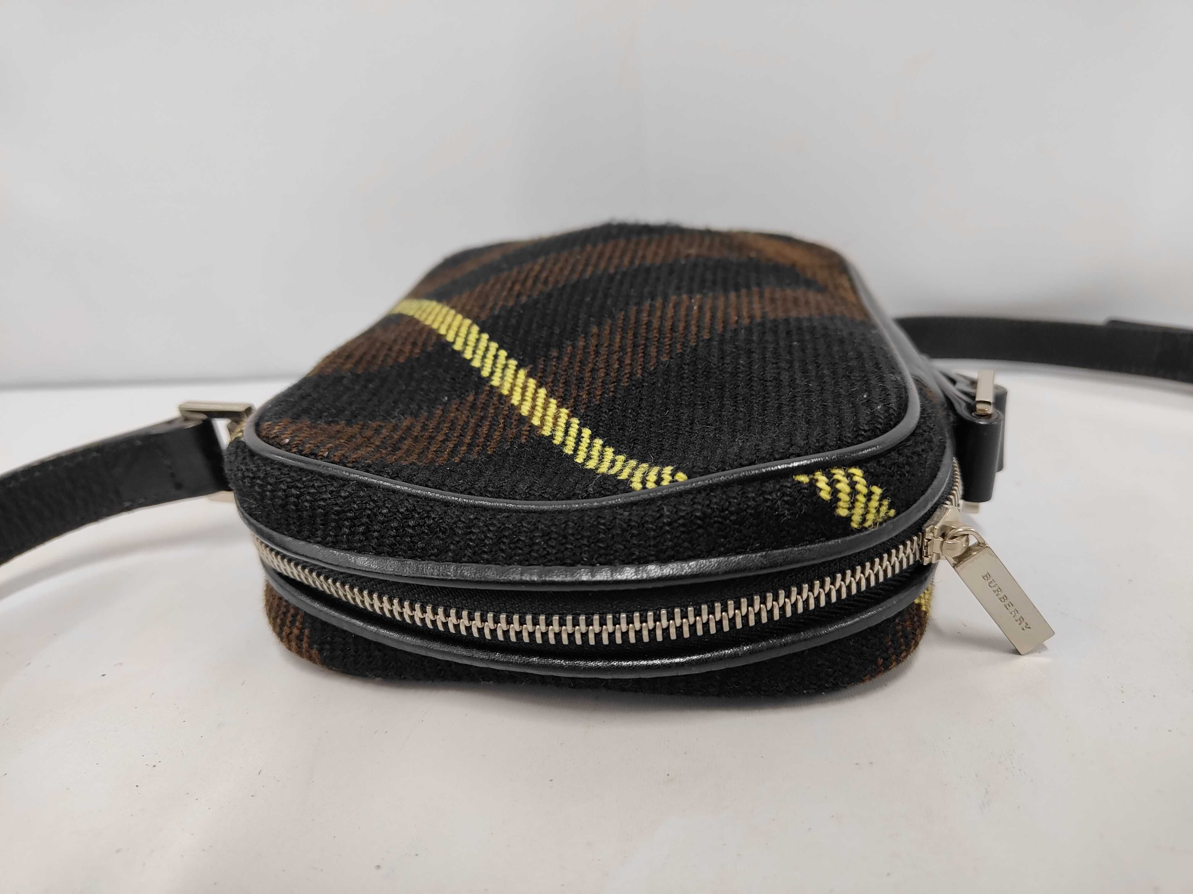 Check Leather Canvas Shoulder Bag — view 8