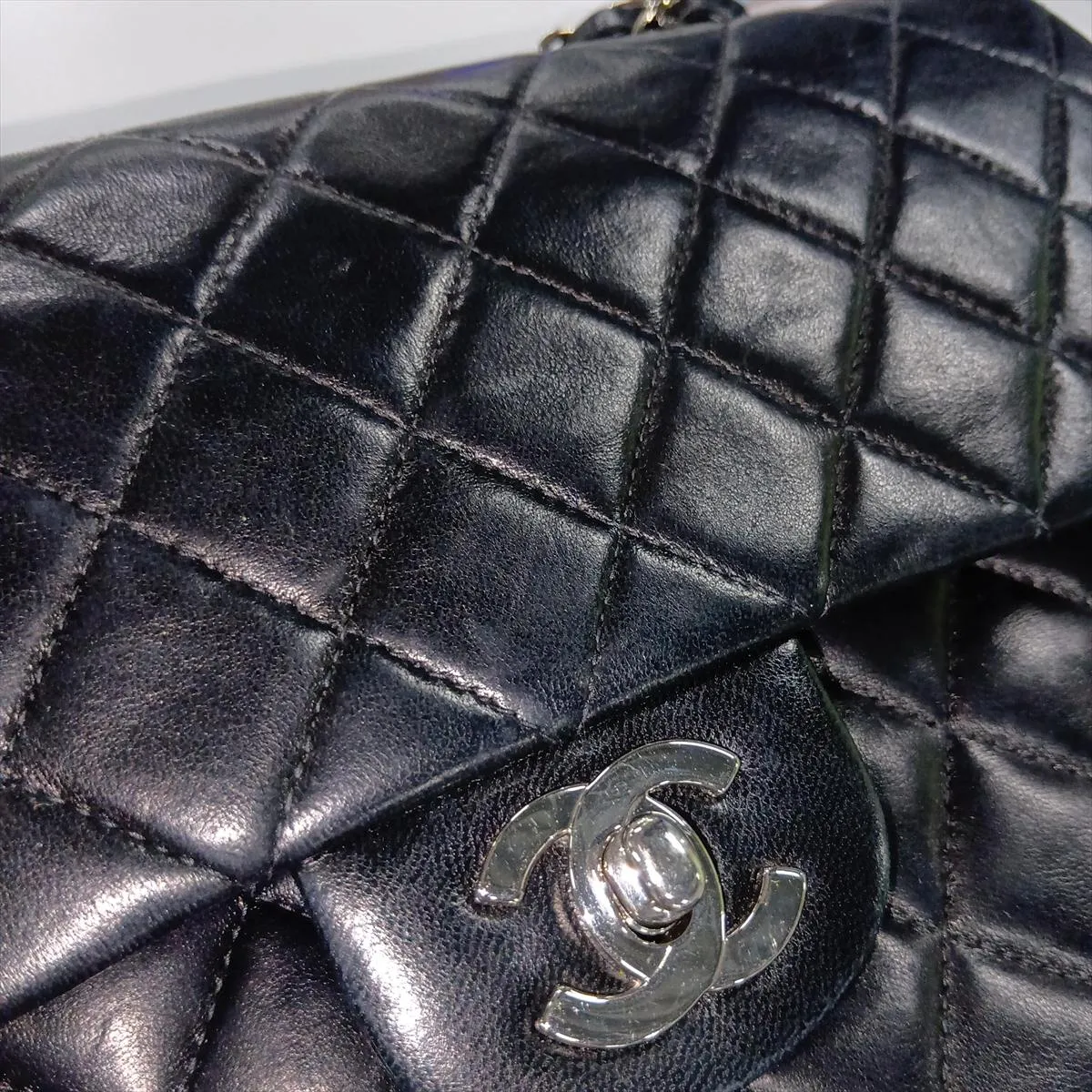 Matelassé 25 Lambskin Double Flap Double Chain Bag, Black with Silver Hardware, 6732195, Series 6, A01112 — view 14