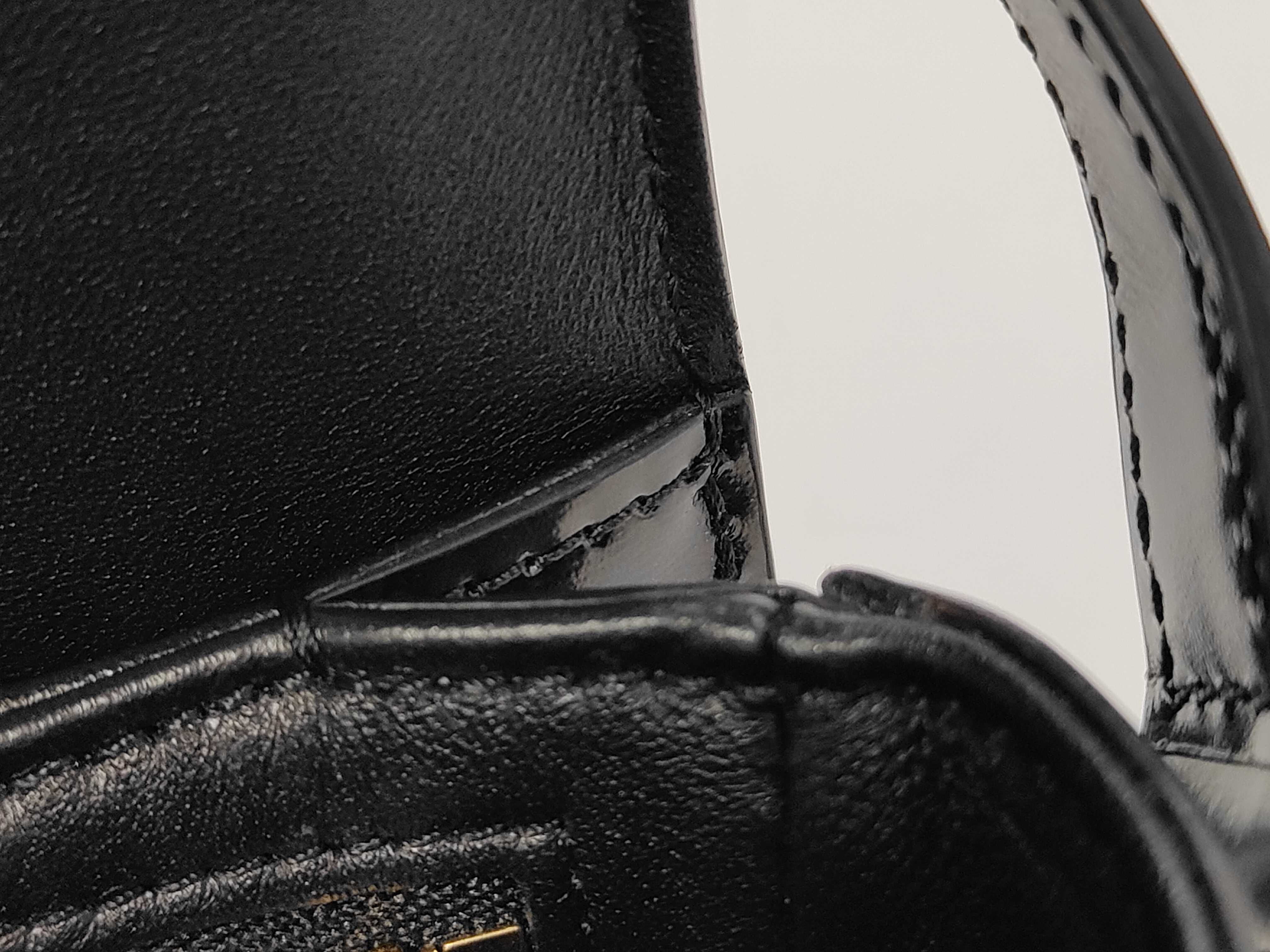 Triomphe Calf Leather Shoulder Bag, Black with Gold Hardware — view 10